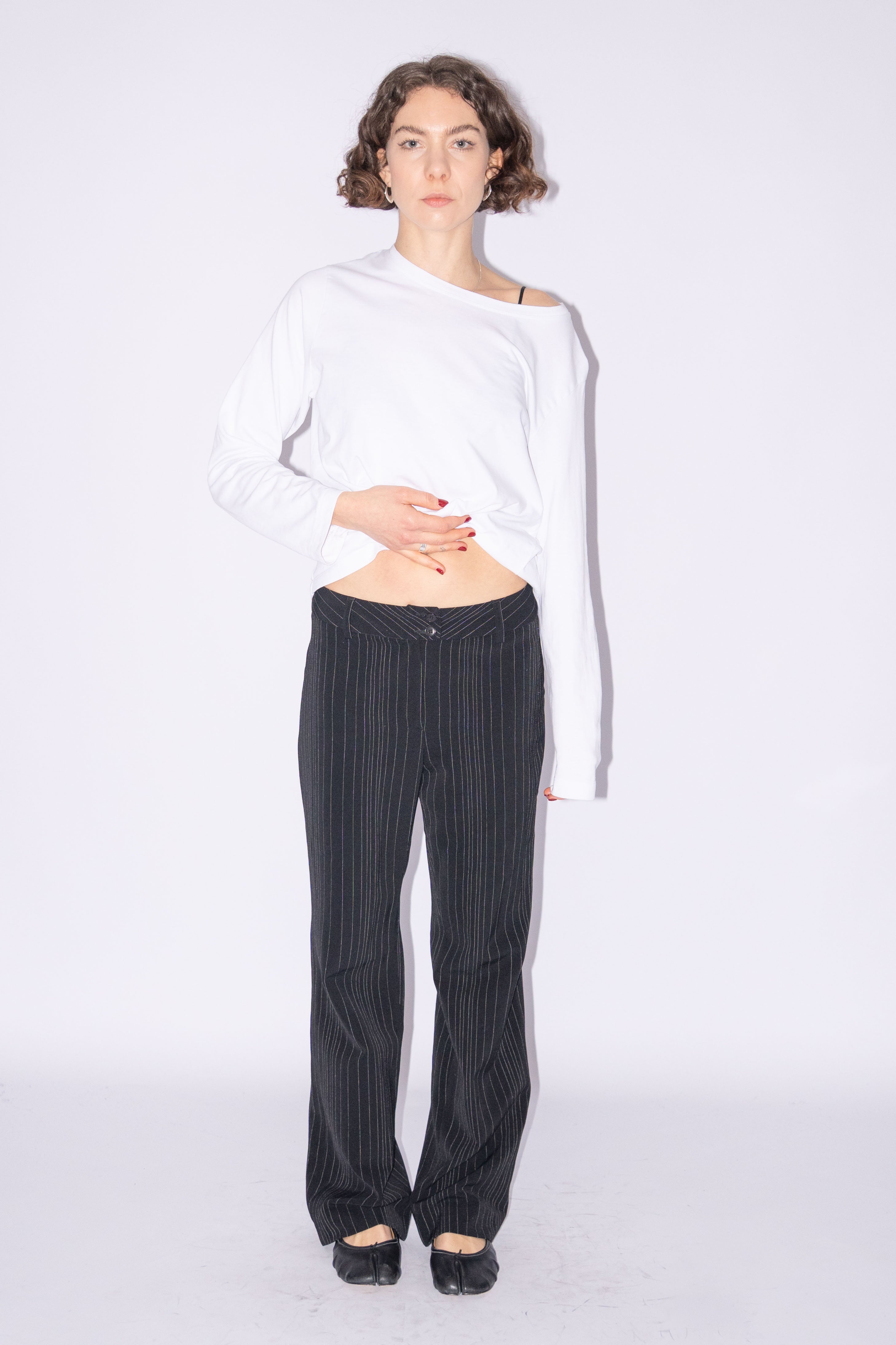 Pinstripe Pants Wool Straight