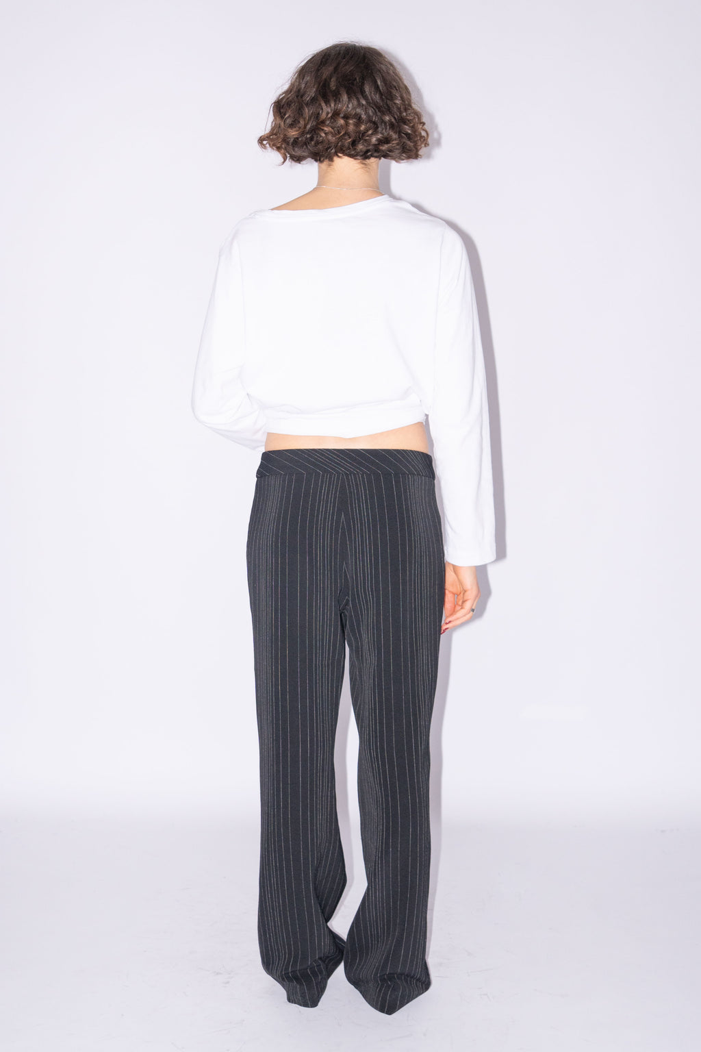 Pinstripe Pants Wool Straight - Size M