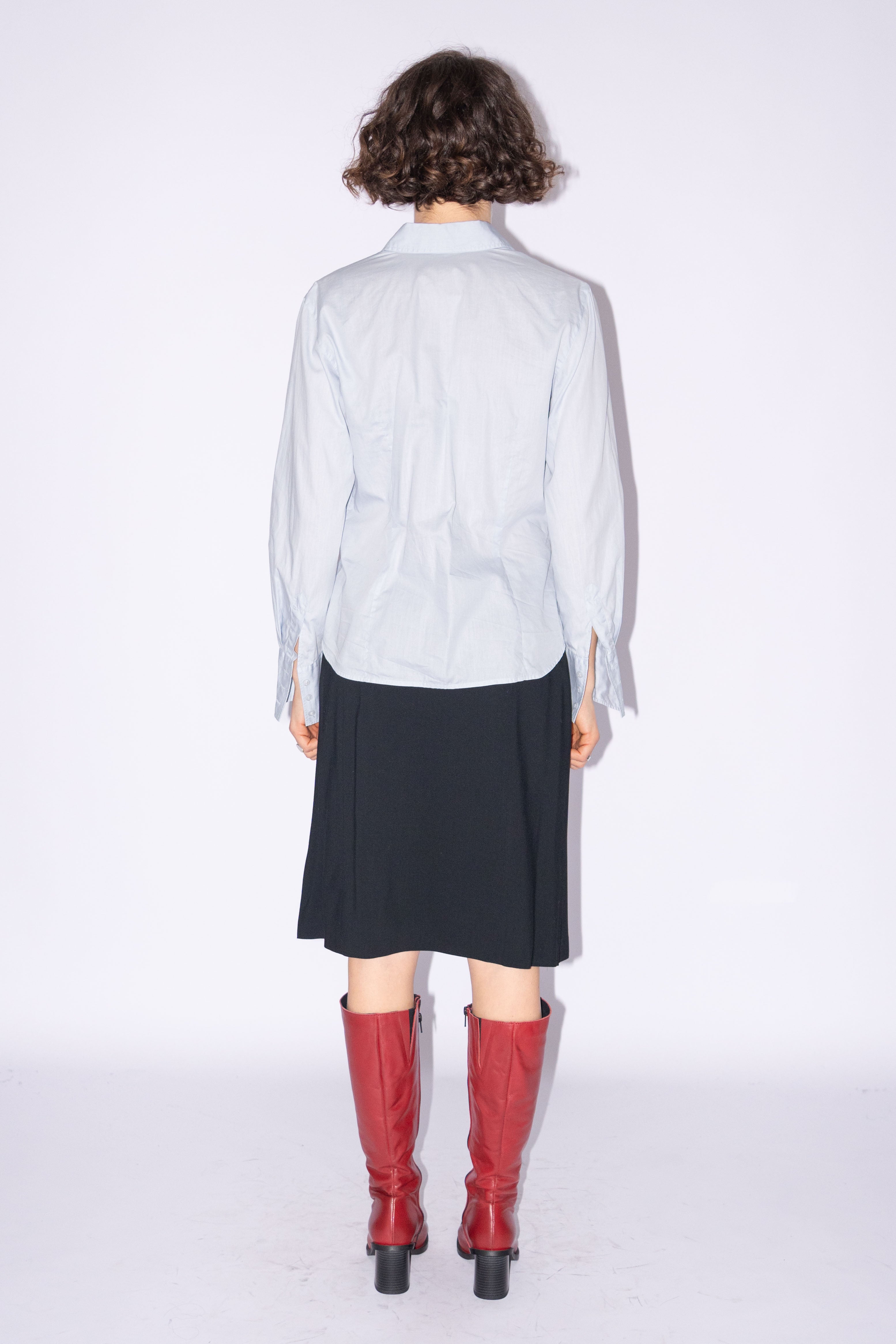 Ice Blue Tailored Blouse