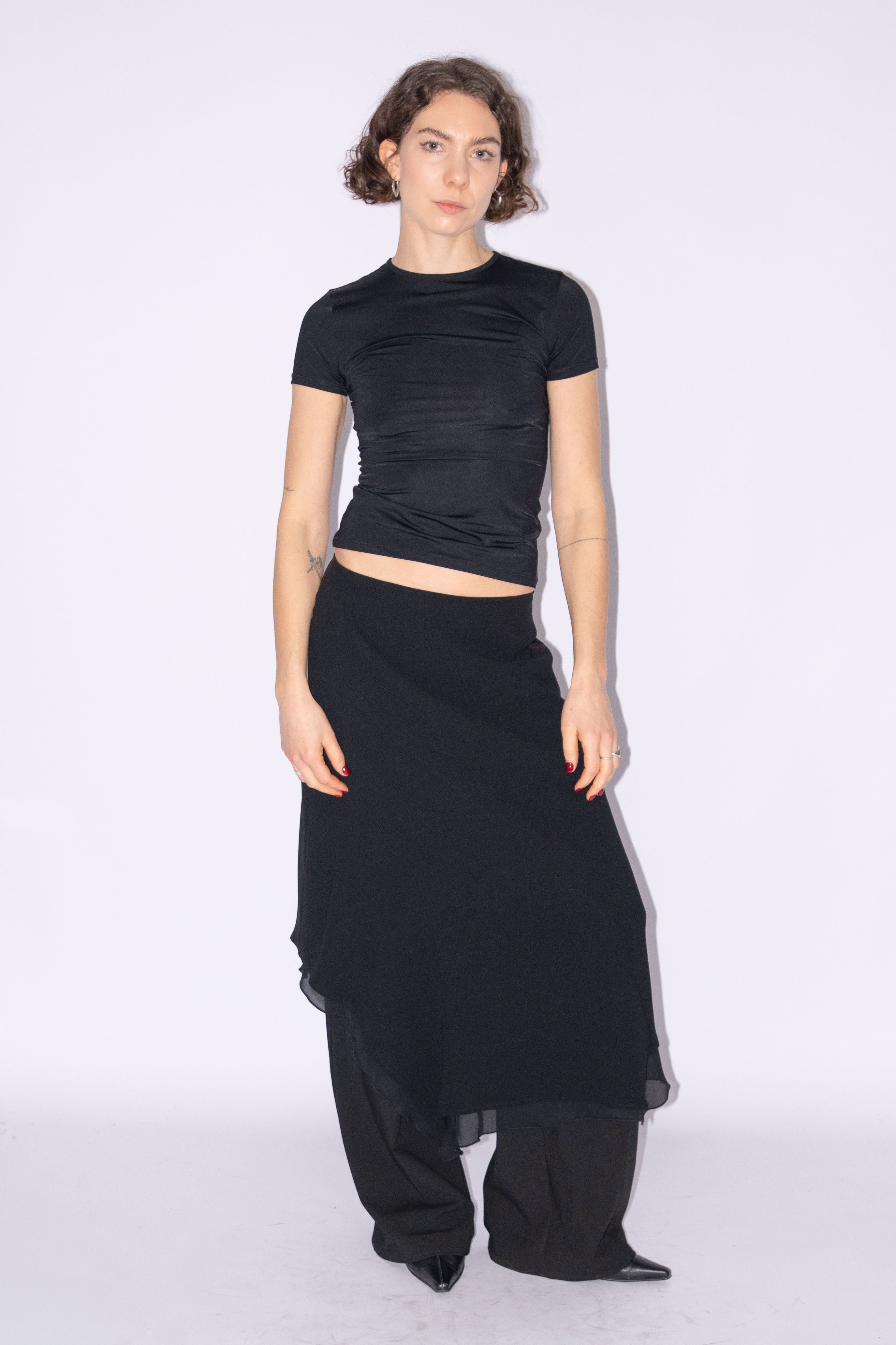 Black Flowy Skirt - Size M