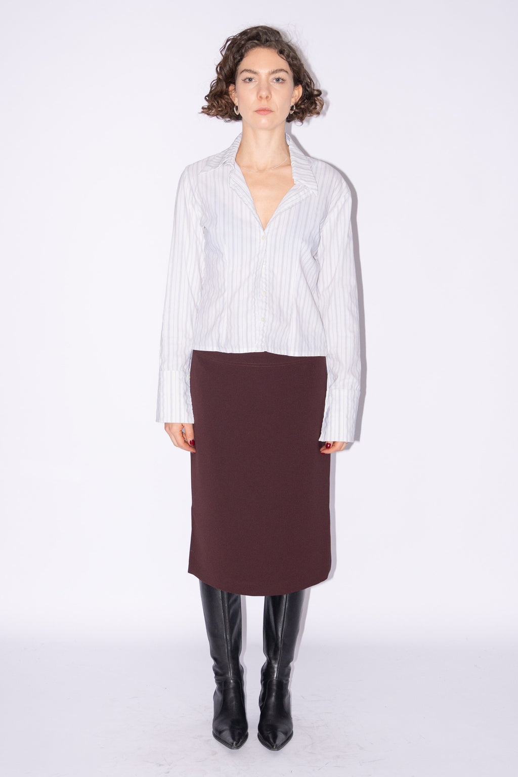 Brown Skirt With Splits - Size M