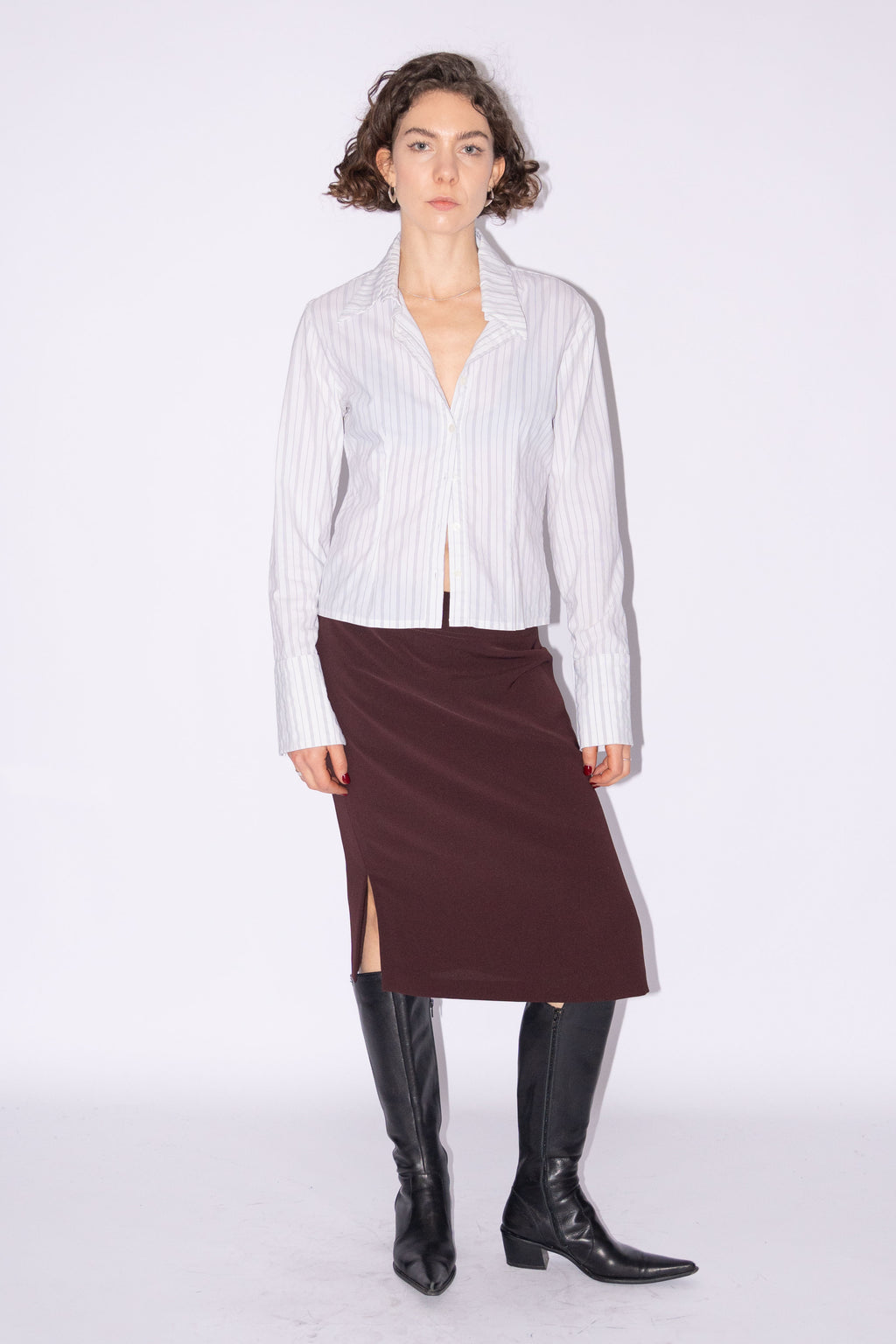 Brown Skirt With Splits - Size M