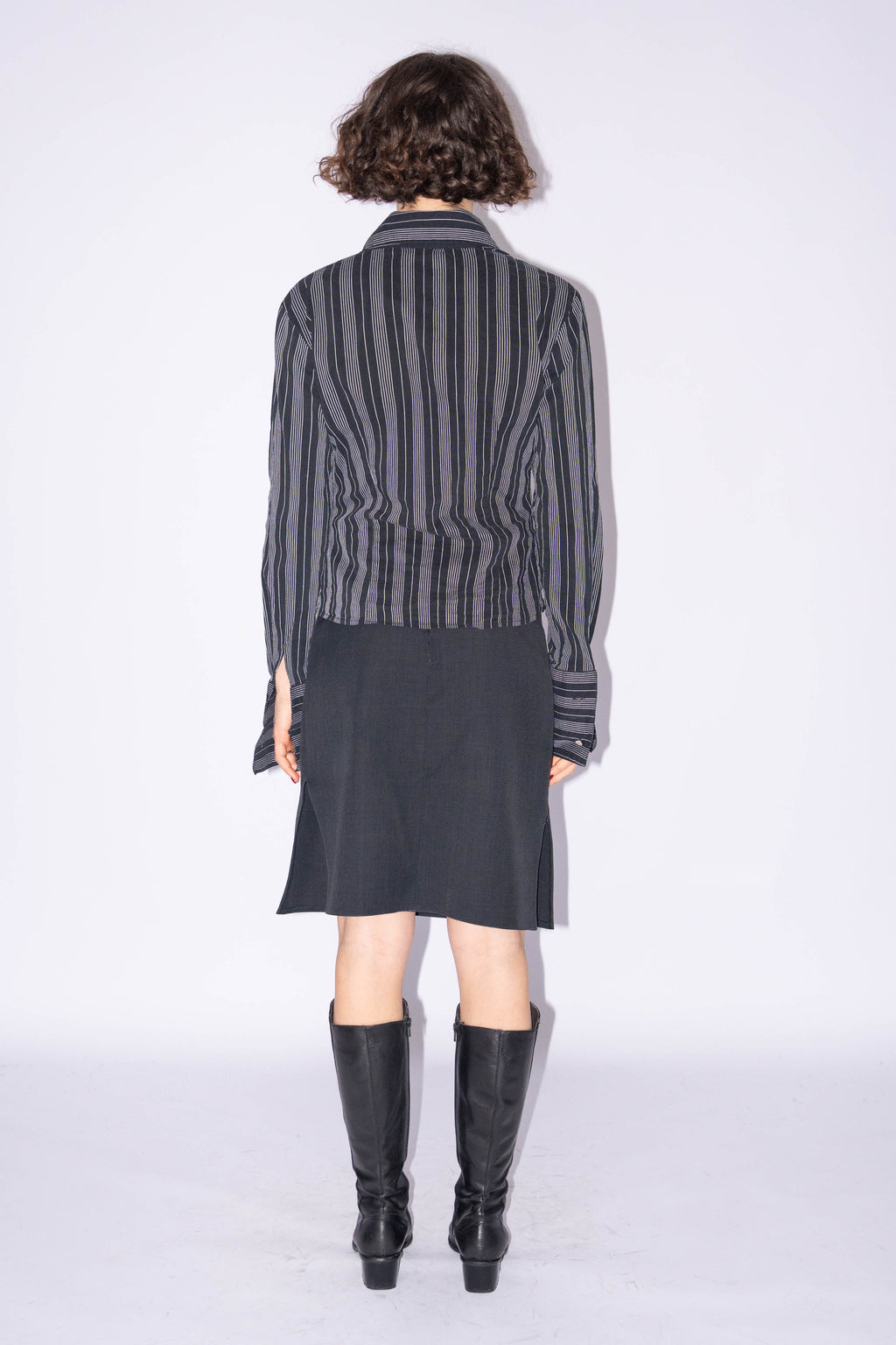 Black Striped Blouse - Size M