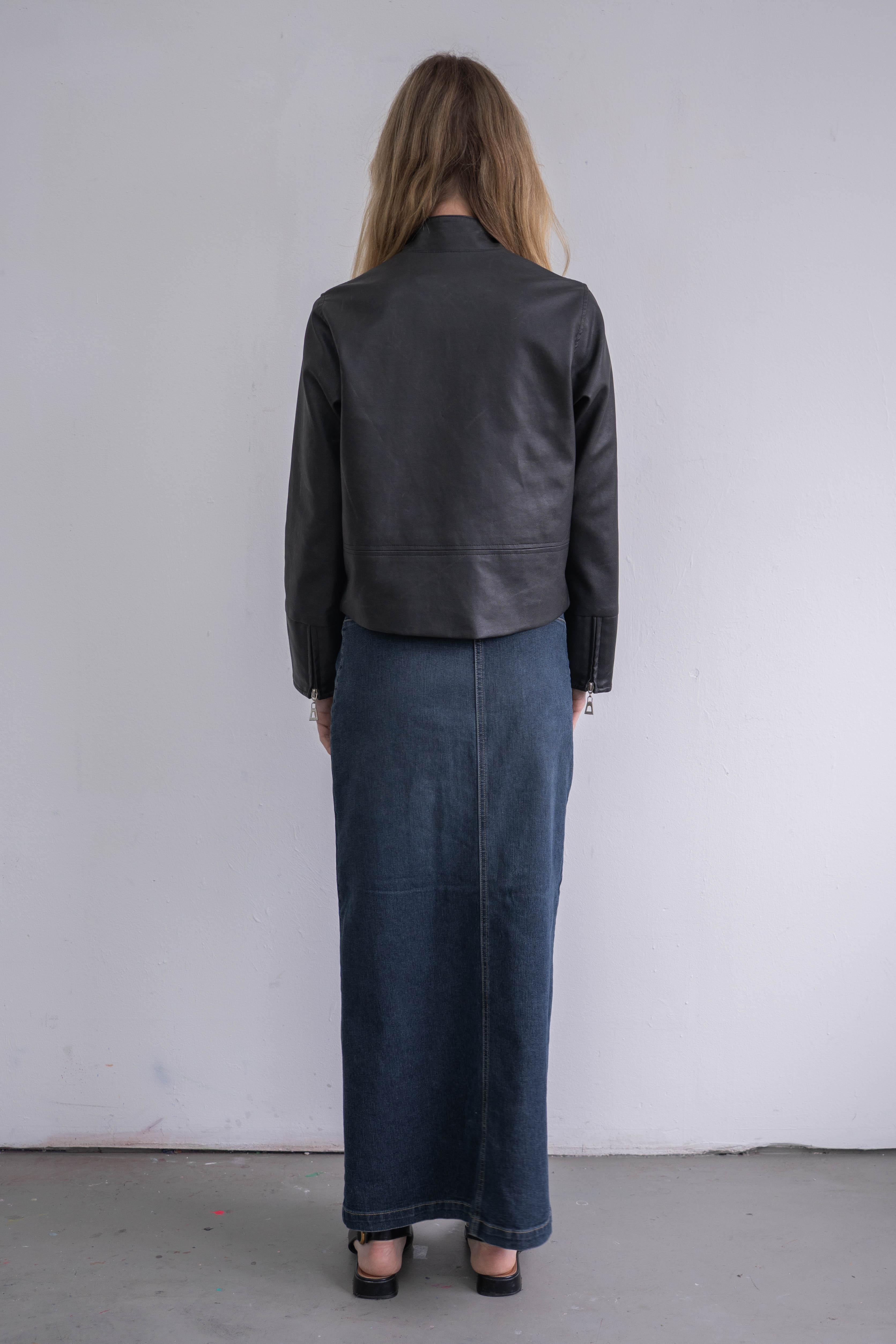 Black faux leather jacket - Size XS/S