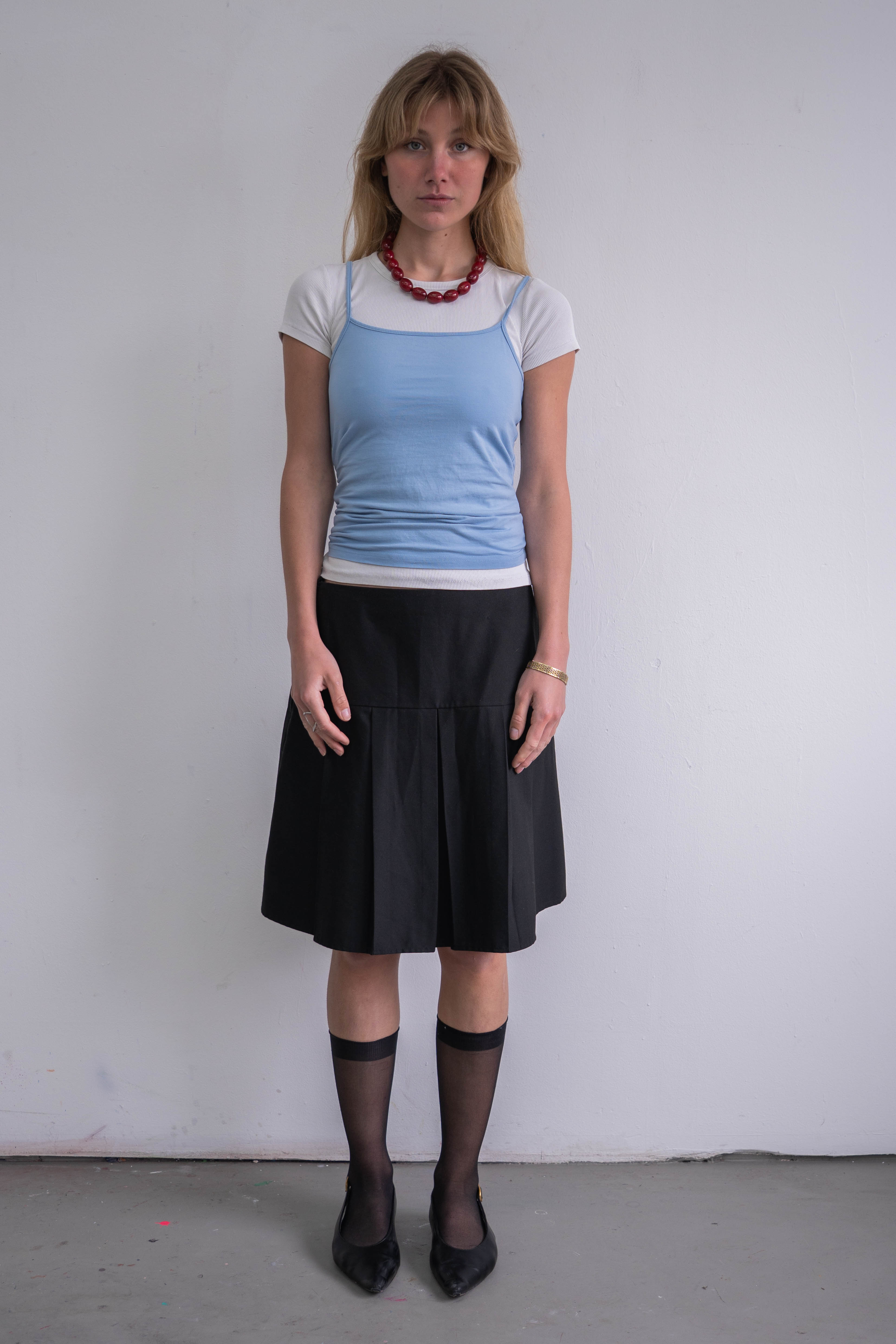 Black Pleated Skirt - Size M
