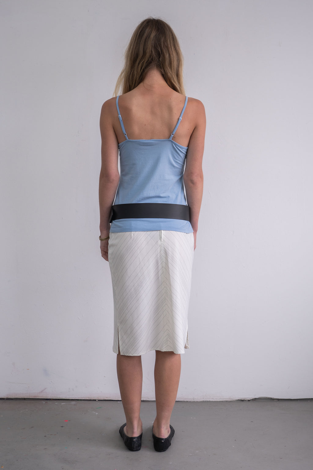 Off White Skirt Black Stripe - Size M