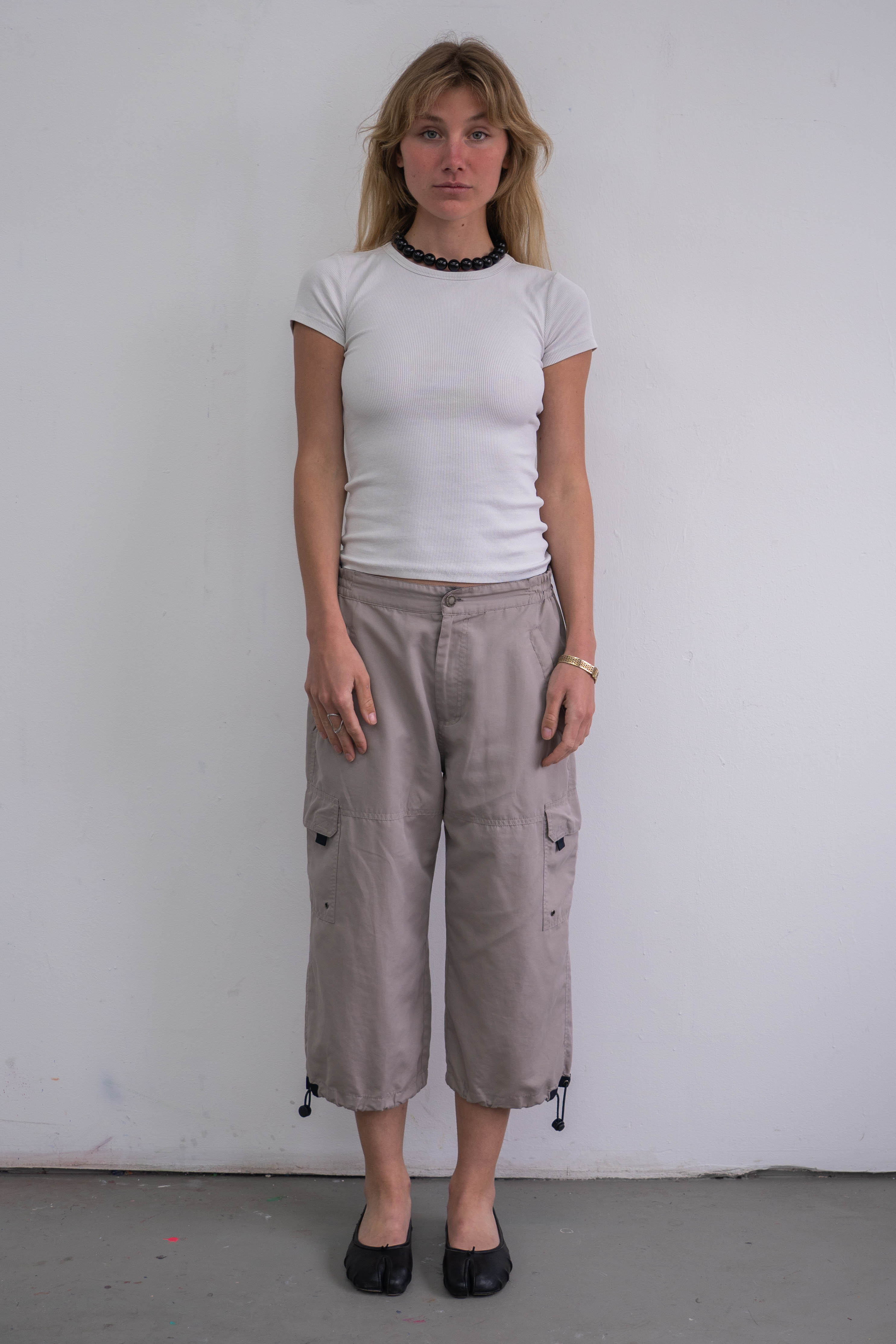 Greige Cargo Capri Pants - Size S/M