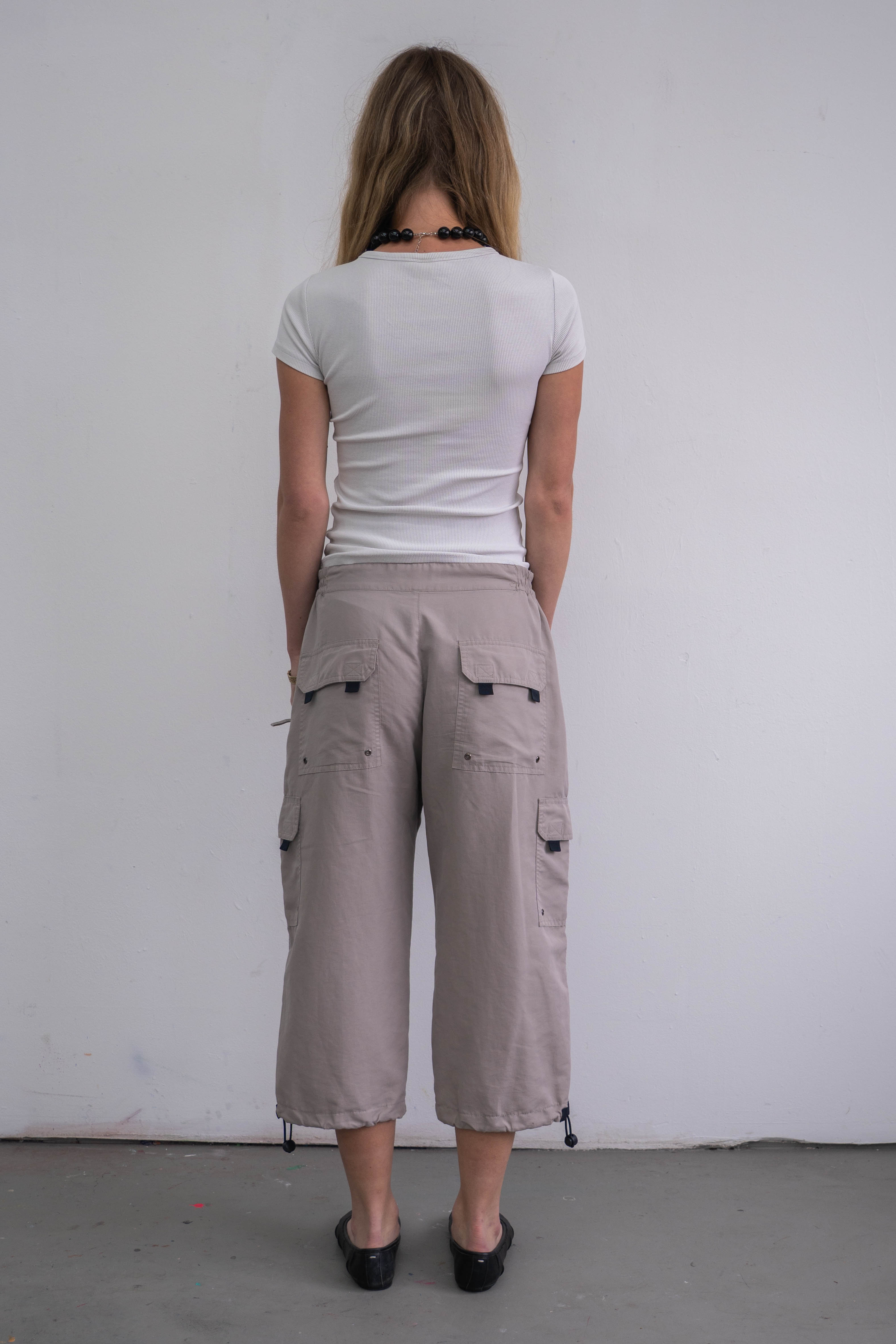Greige Cargo Capri Pants - Size S/M