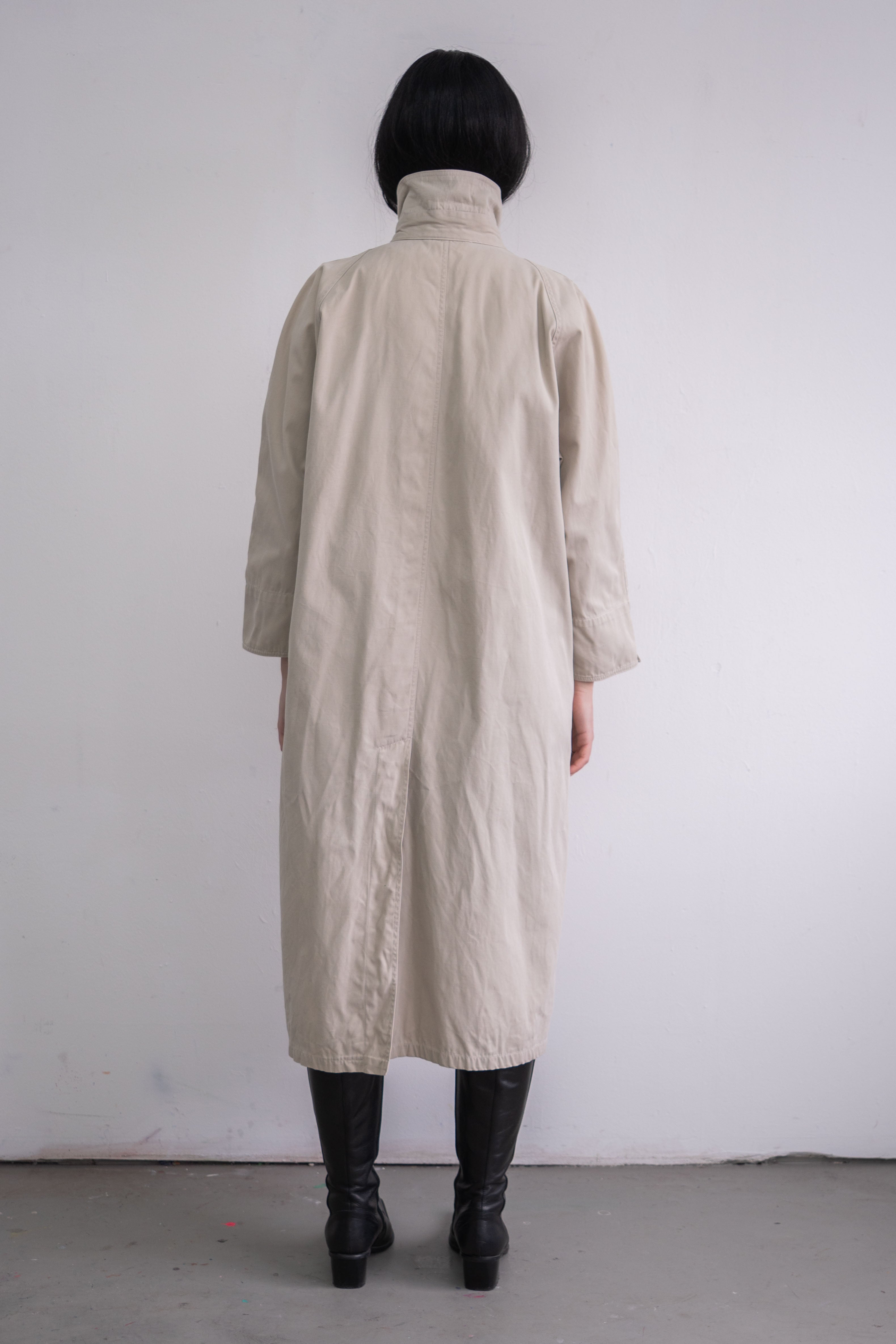 Beige Cotton Long Summer Coat - Size S/M