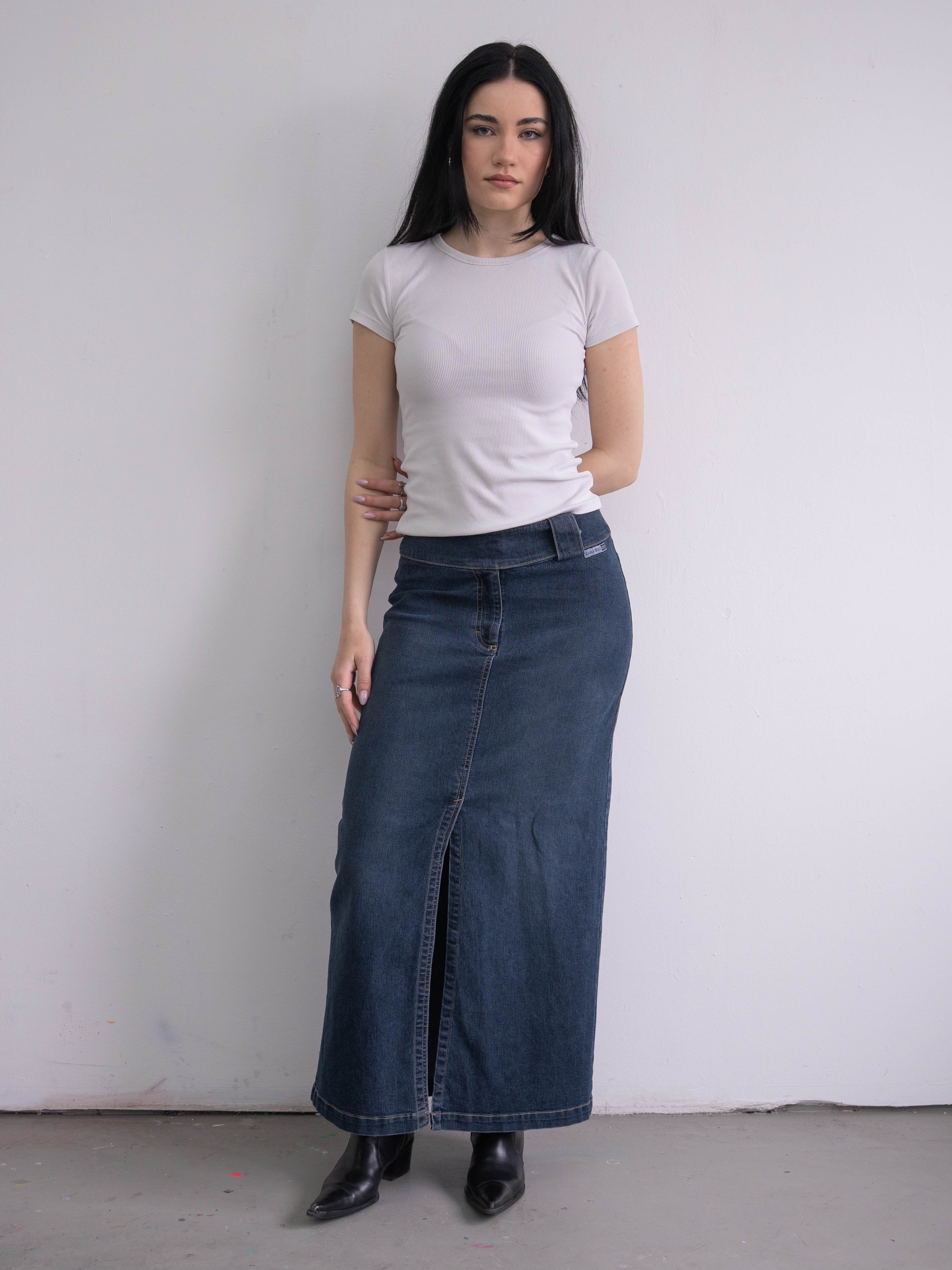 Long Denim Skirt - Size M