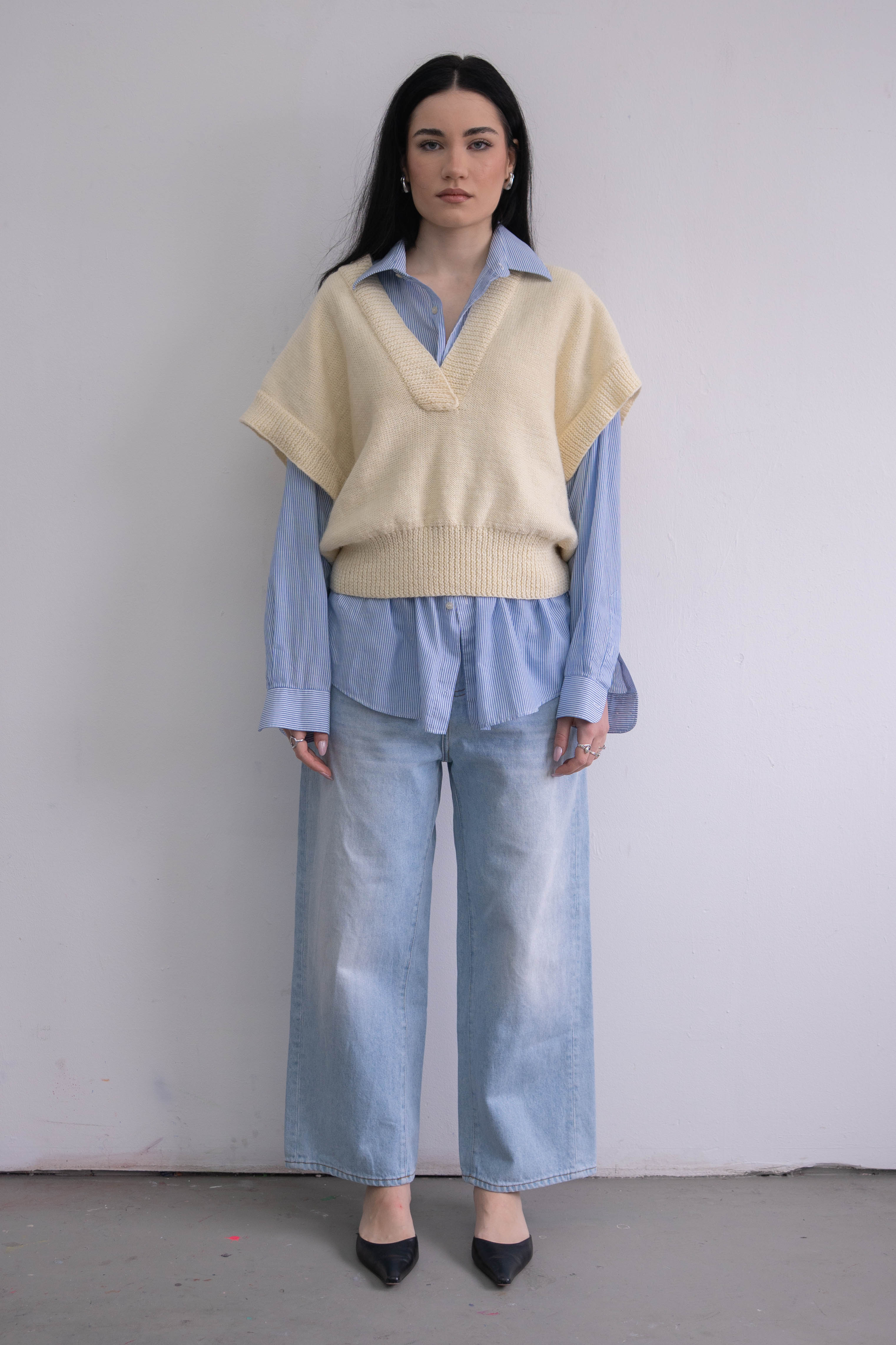 Light Yellow Sweater Vest - Size L