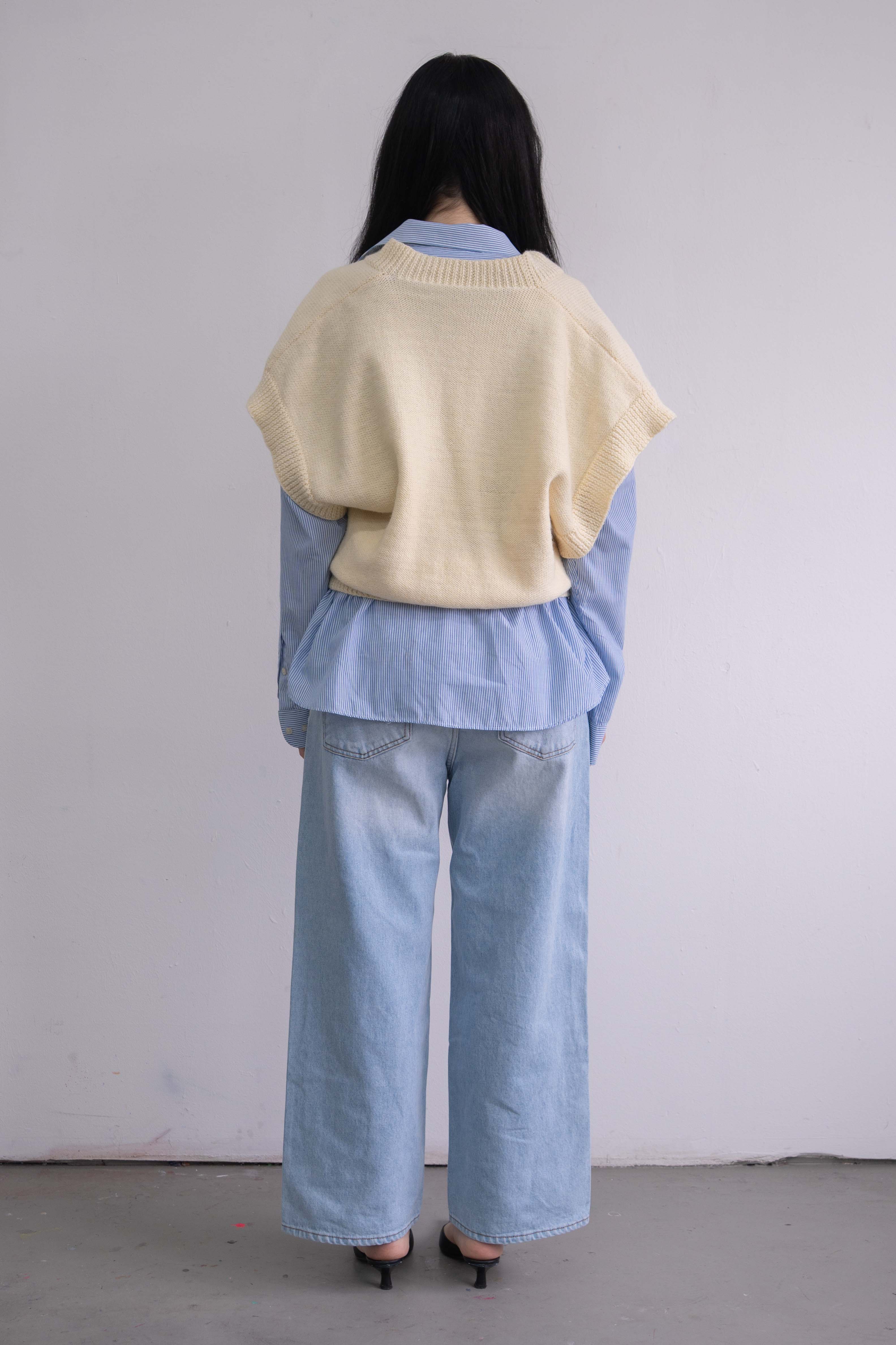 Light Yellow Sweater Vest - Size L