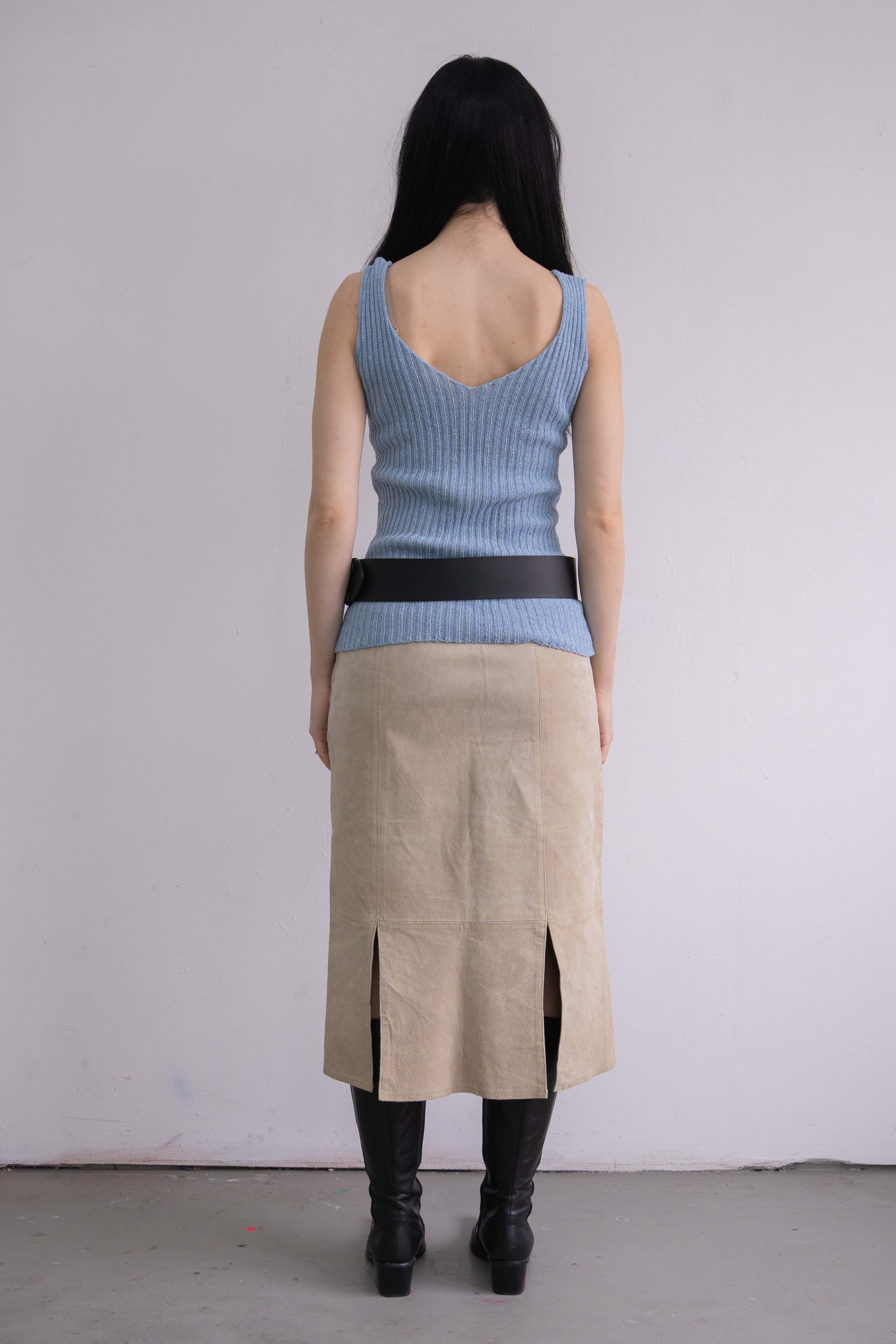 Light Blue Knit Top 10% Wool - Size S