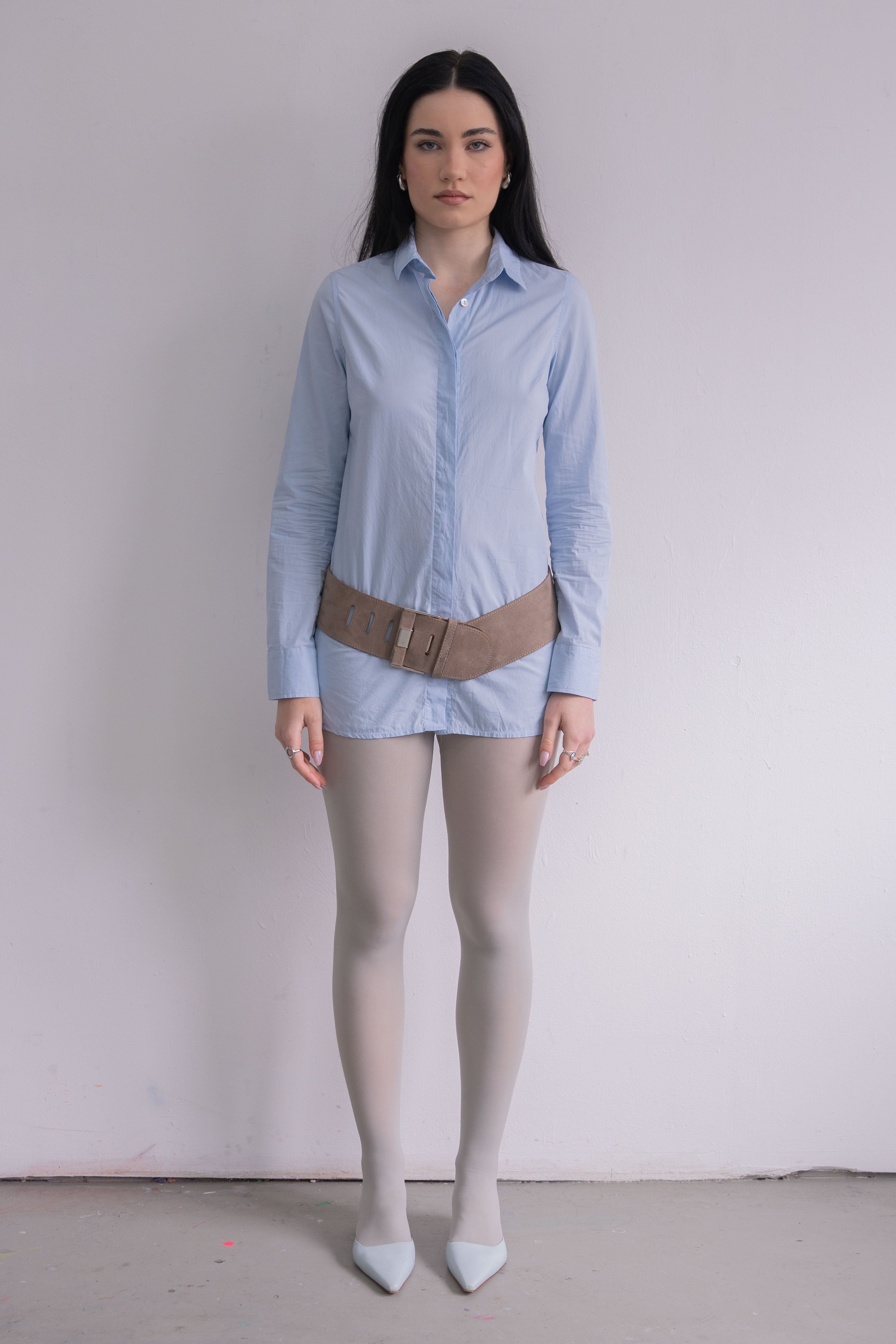 Ice Blue Longer Blouse - Size XS