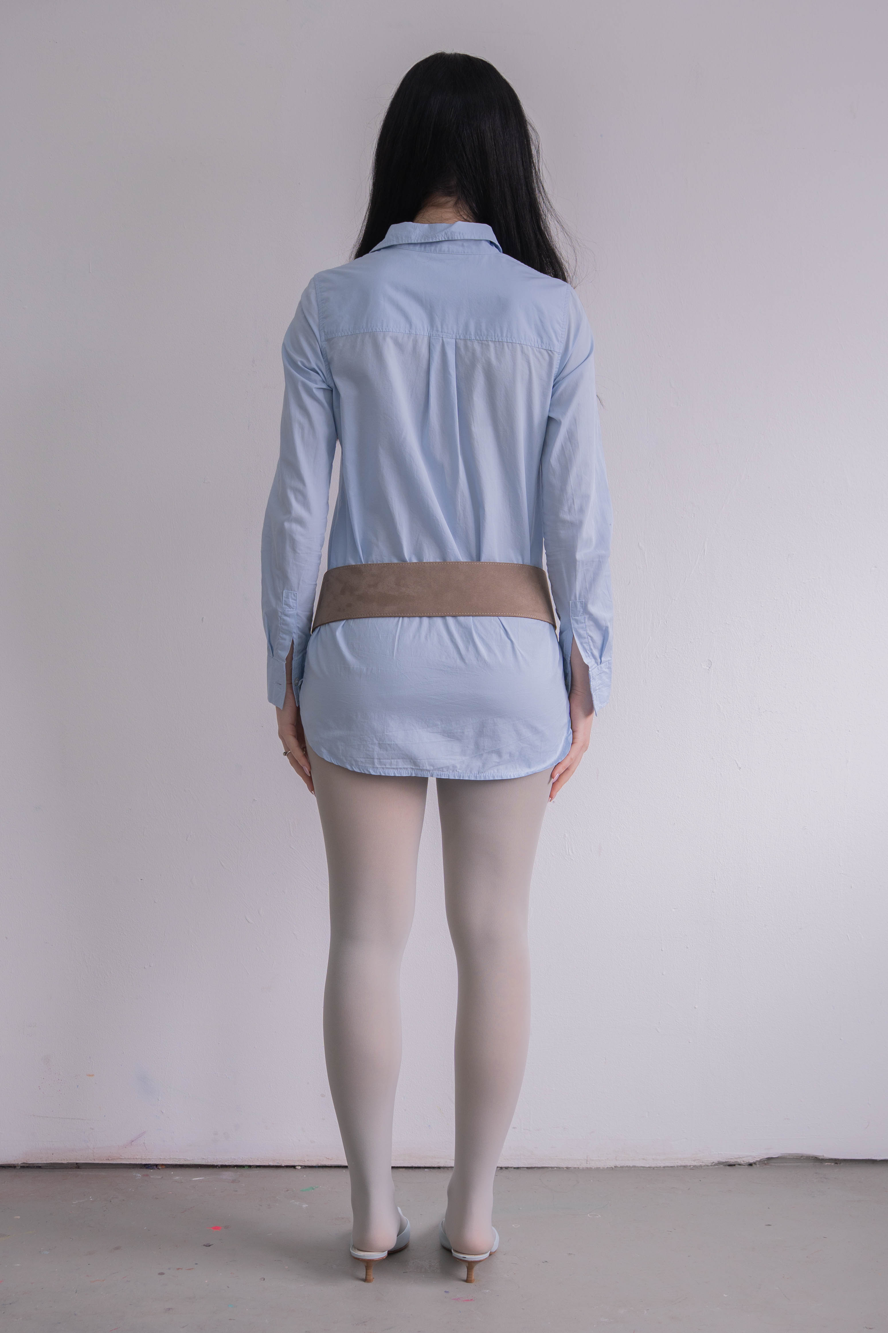 Ice Blue Longer Blouse - Size XS