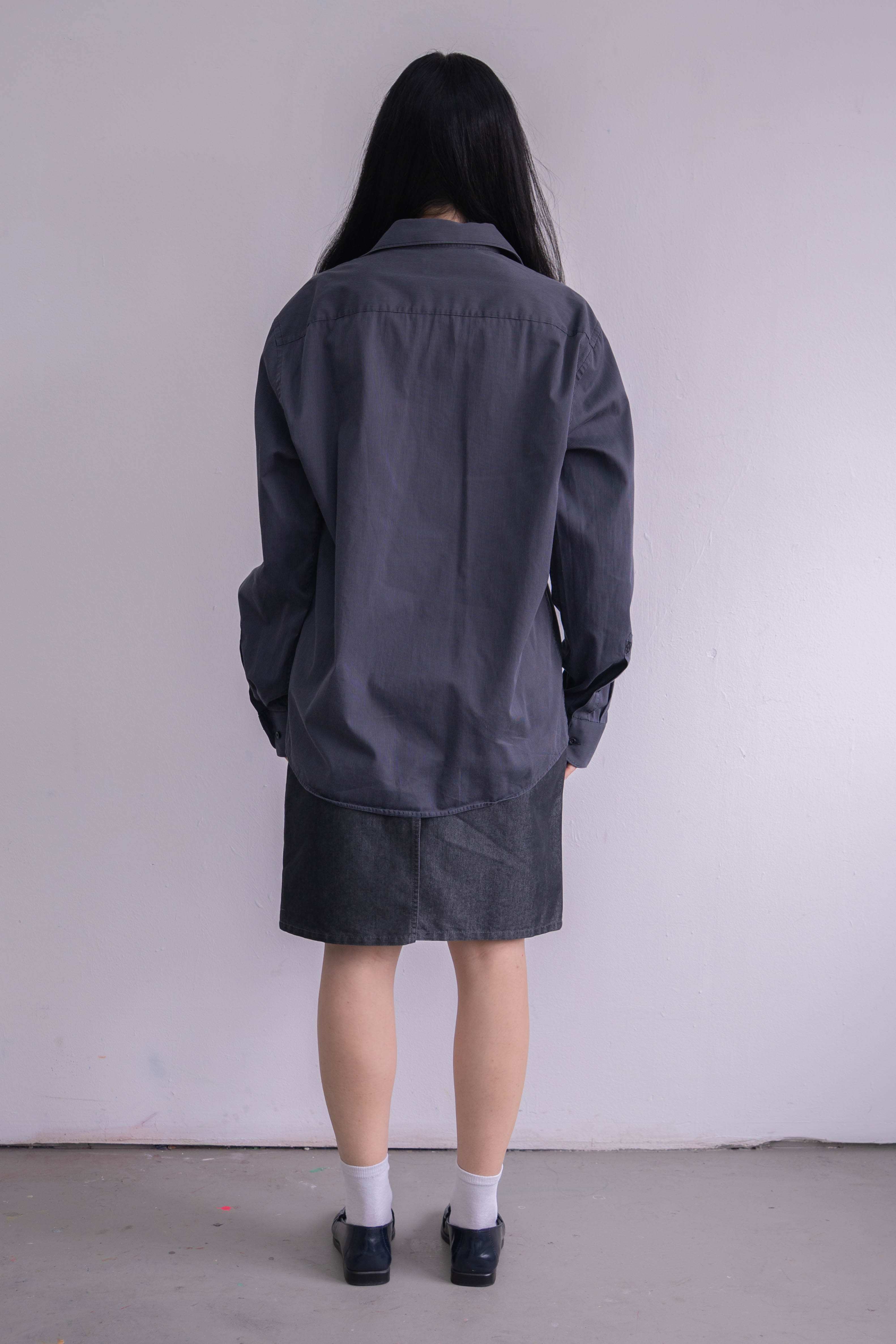 Oversized Shirt Blue Grey - Size XL
