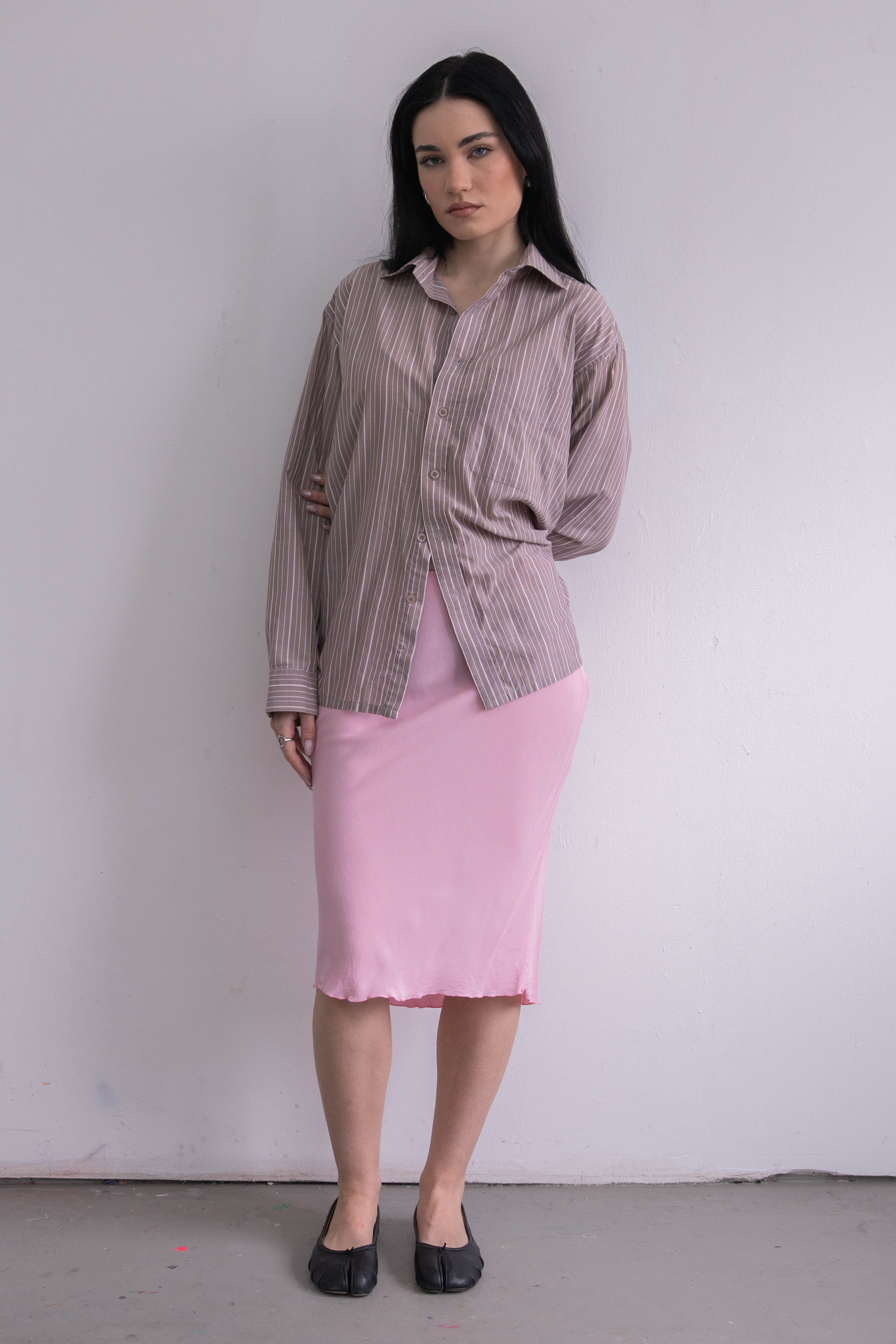 Light Brown Pink Blouse - Size XL