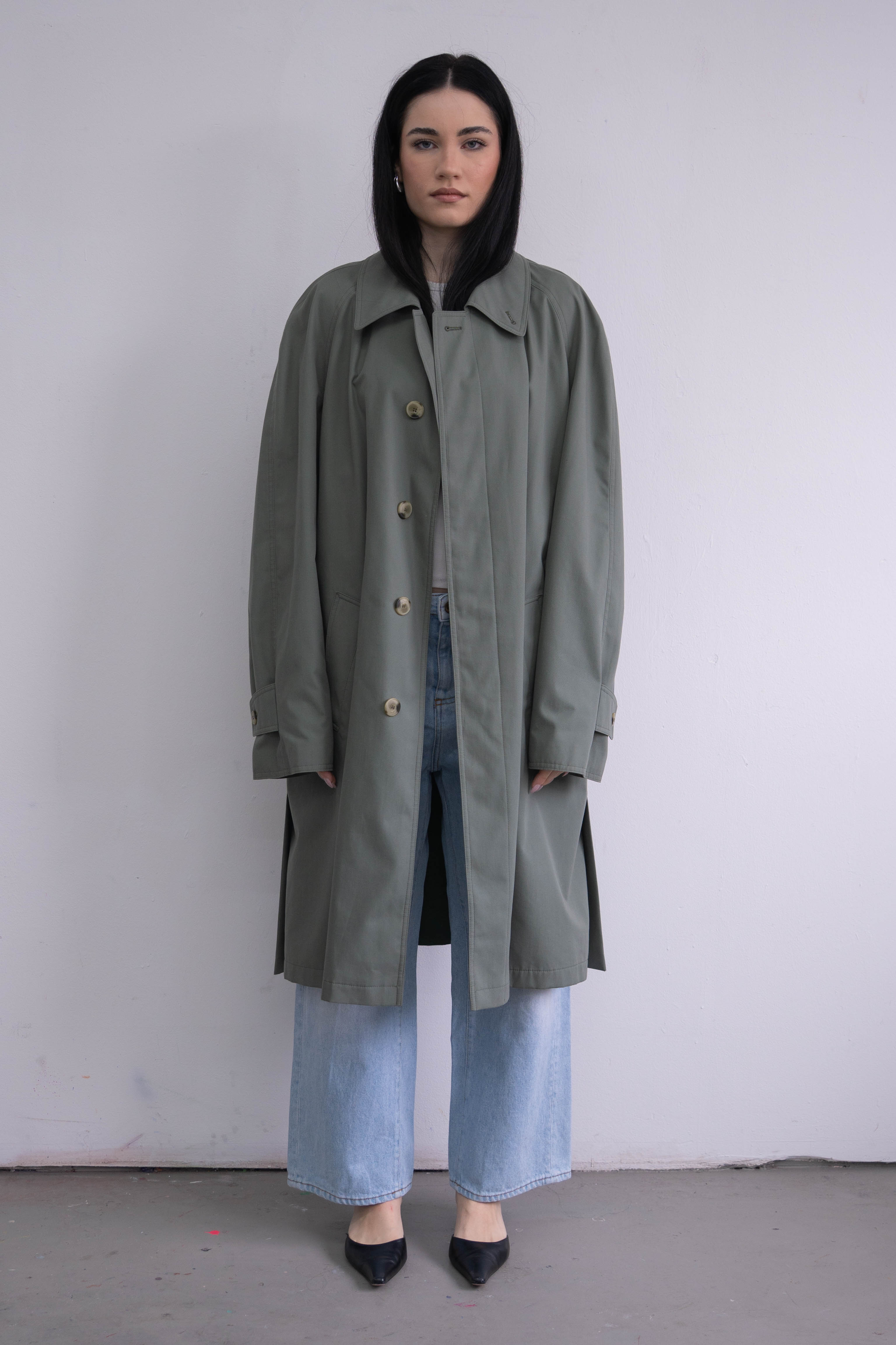Green Long Trench - Size XL
