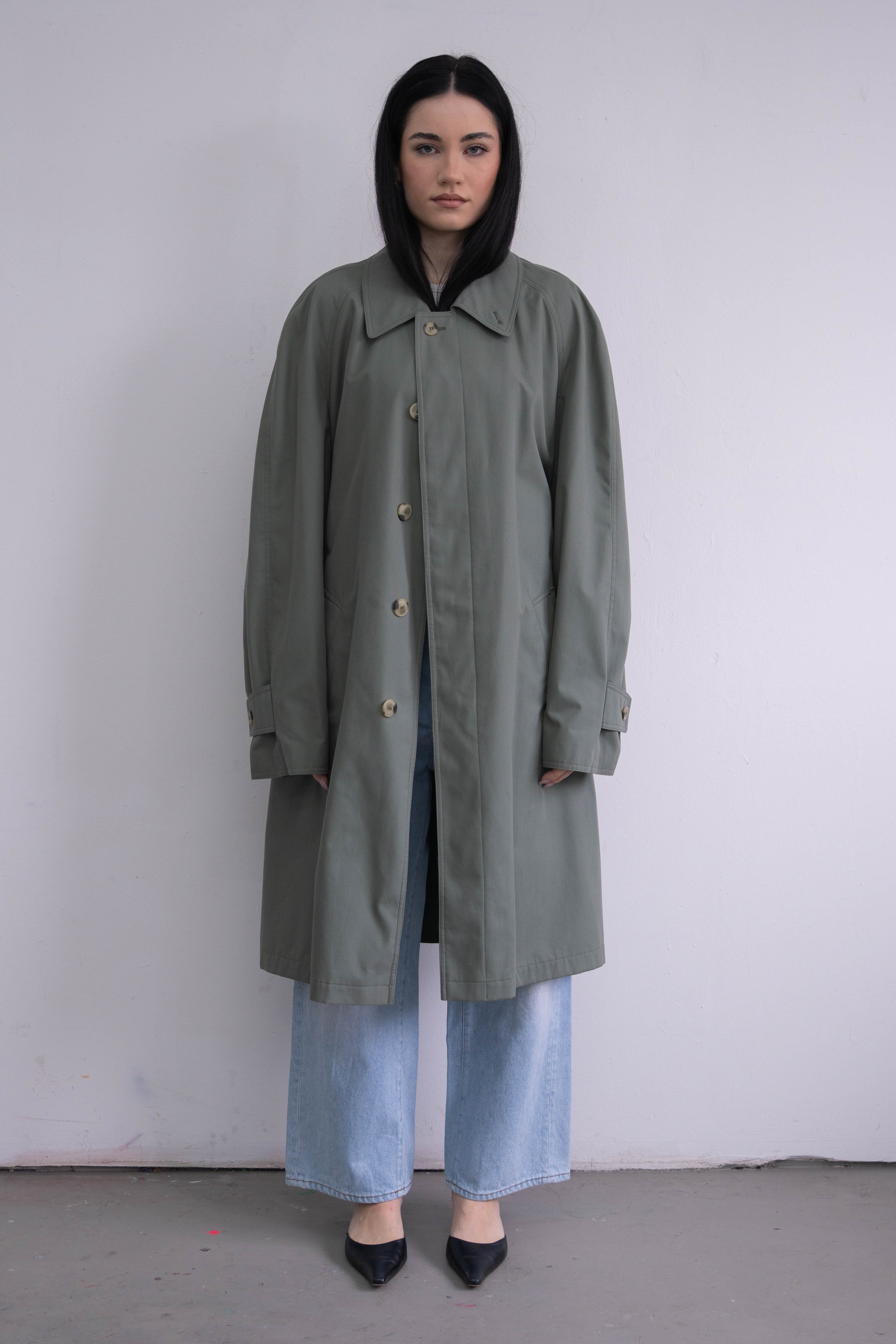 Green Long Trench - Size XL