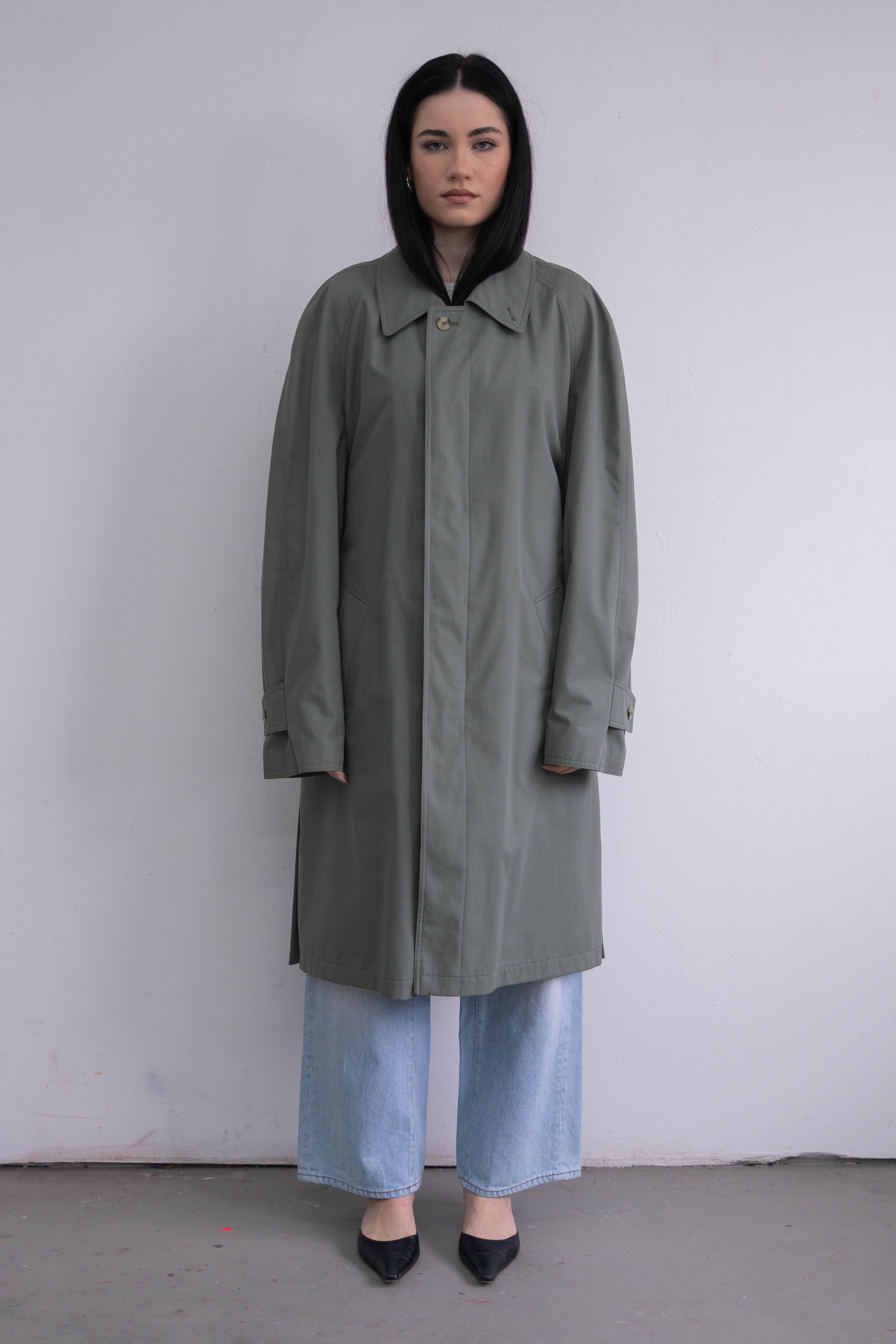 Green Long Trench - Size XL