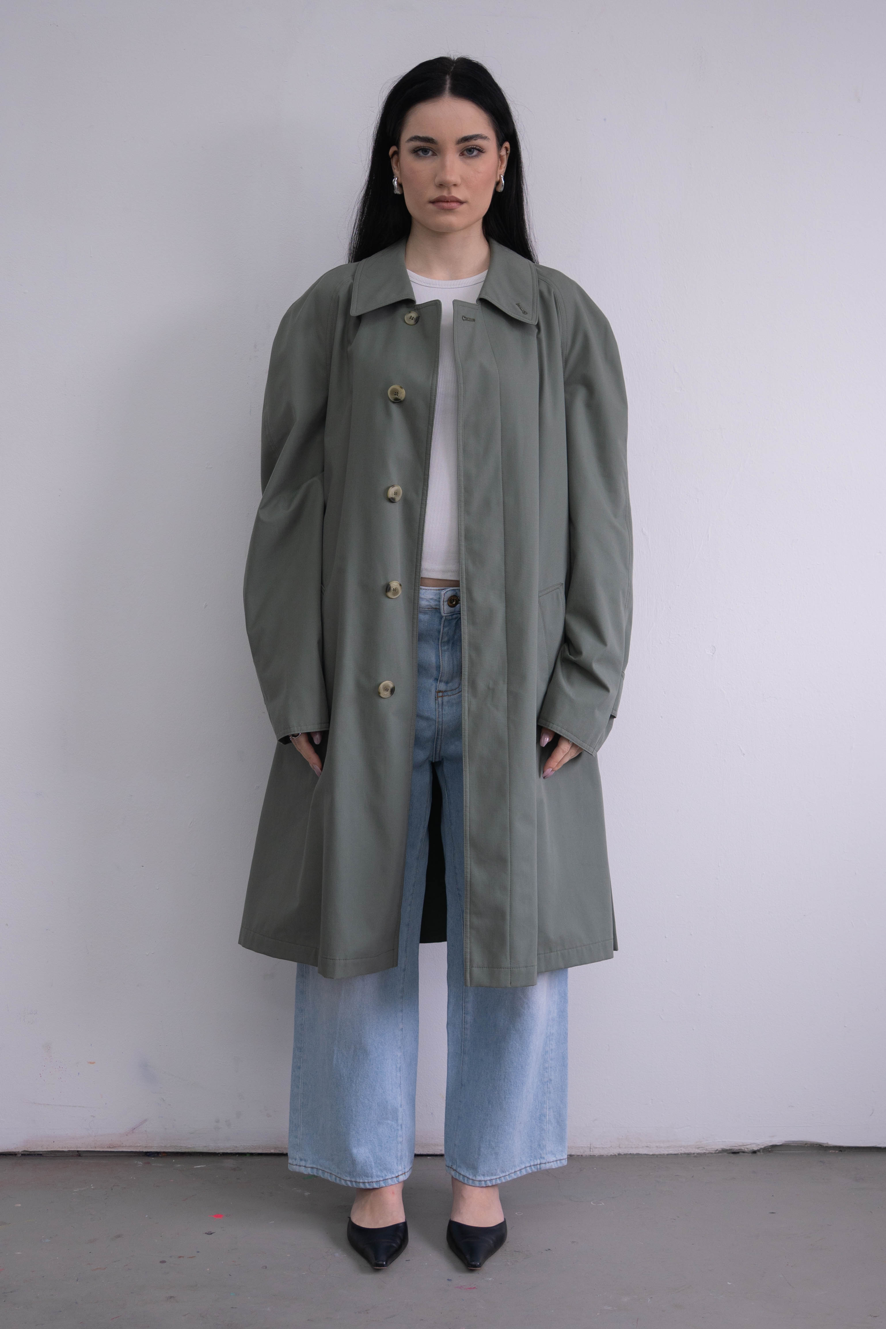 Green Long Trench - Size XL