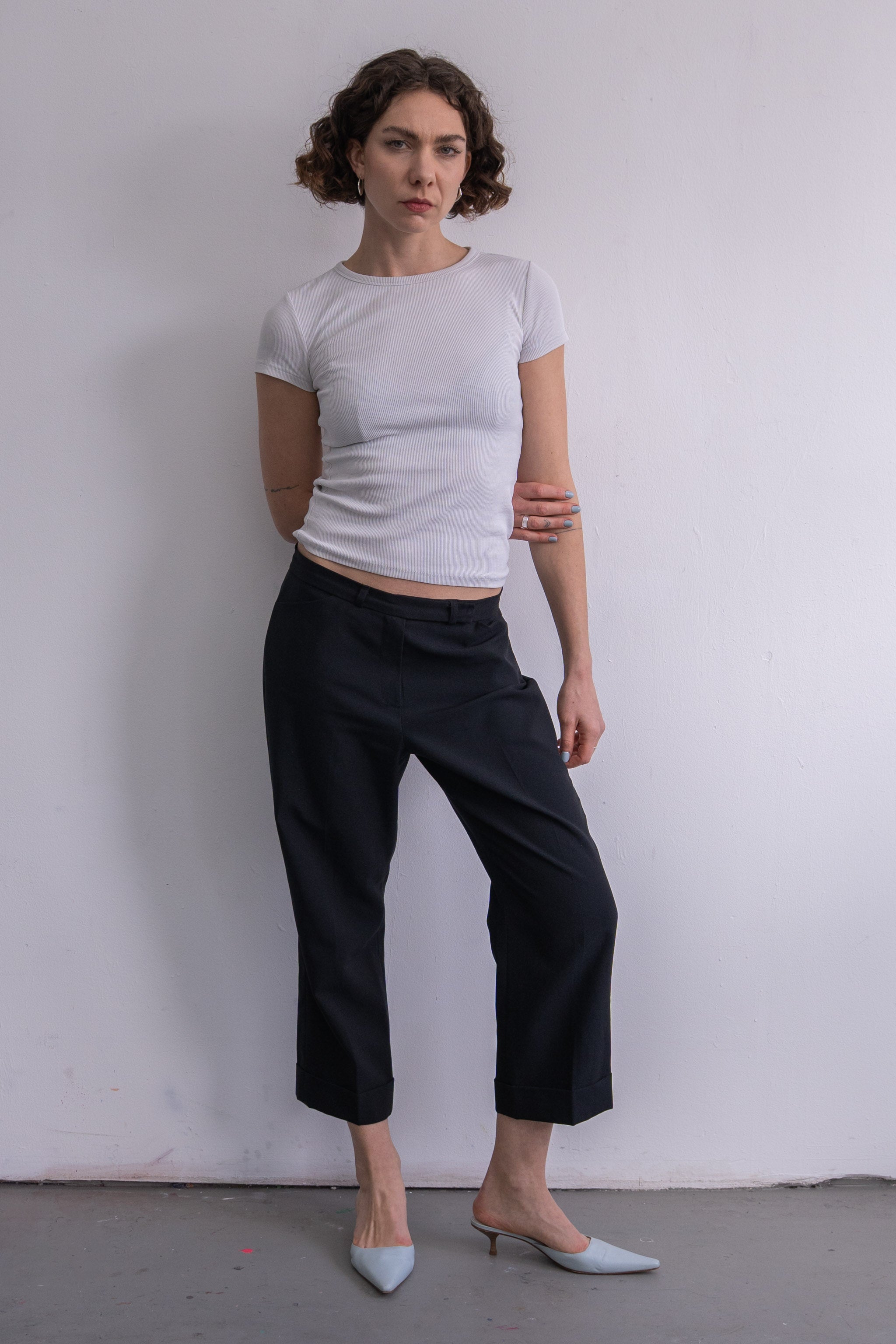 Black Pantalon Capri - Size M