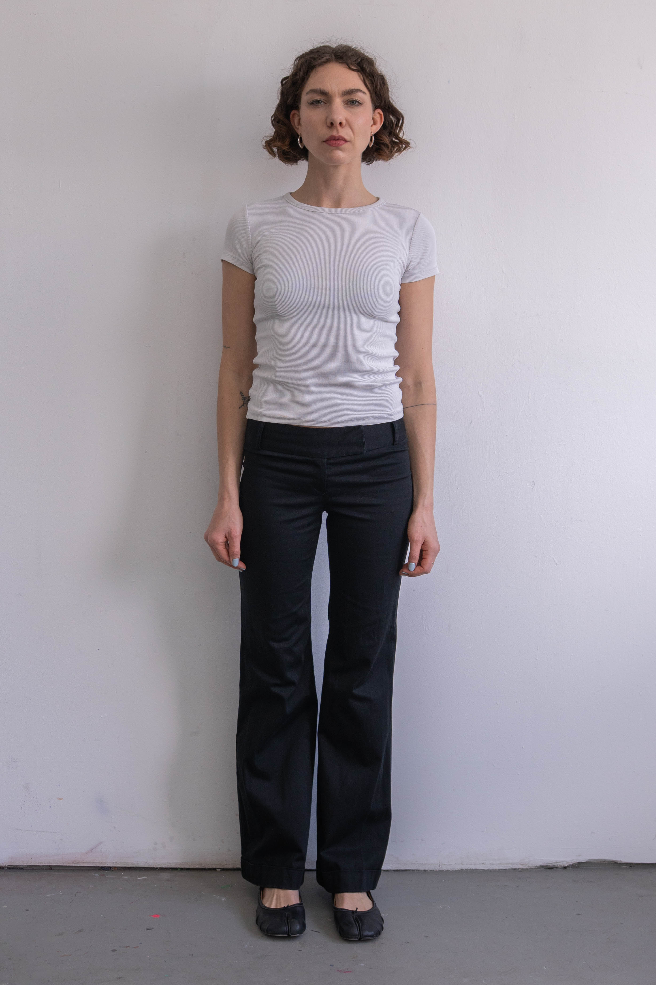 Black Flare Pants Low Waist - Size XS