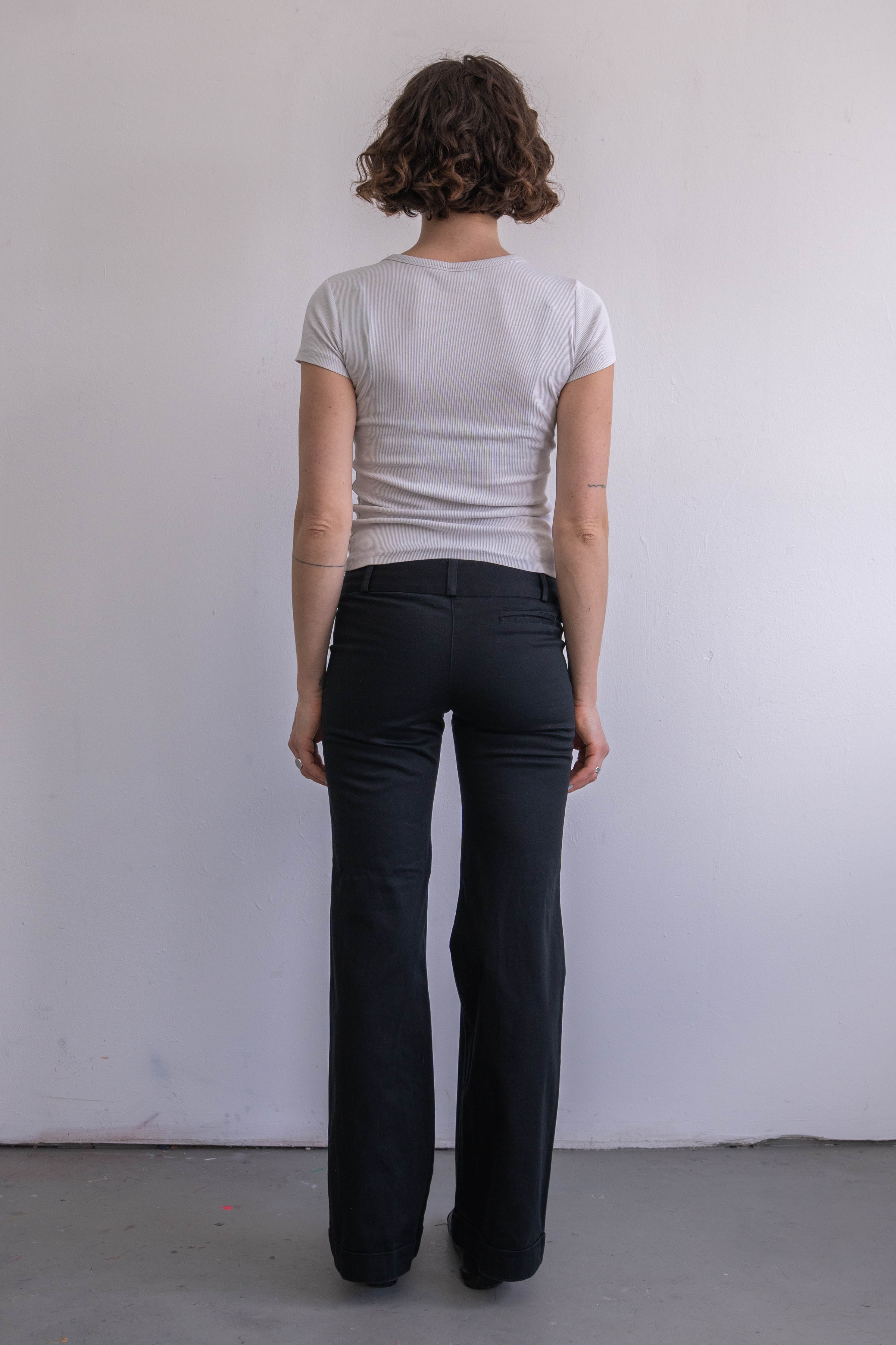 Black Flare Pants Low Waist - Size XS