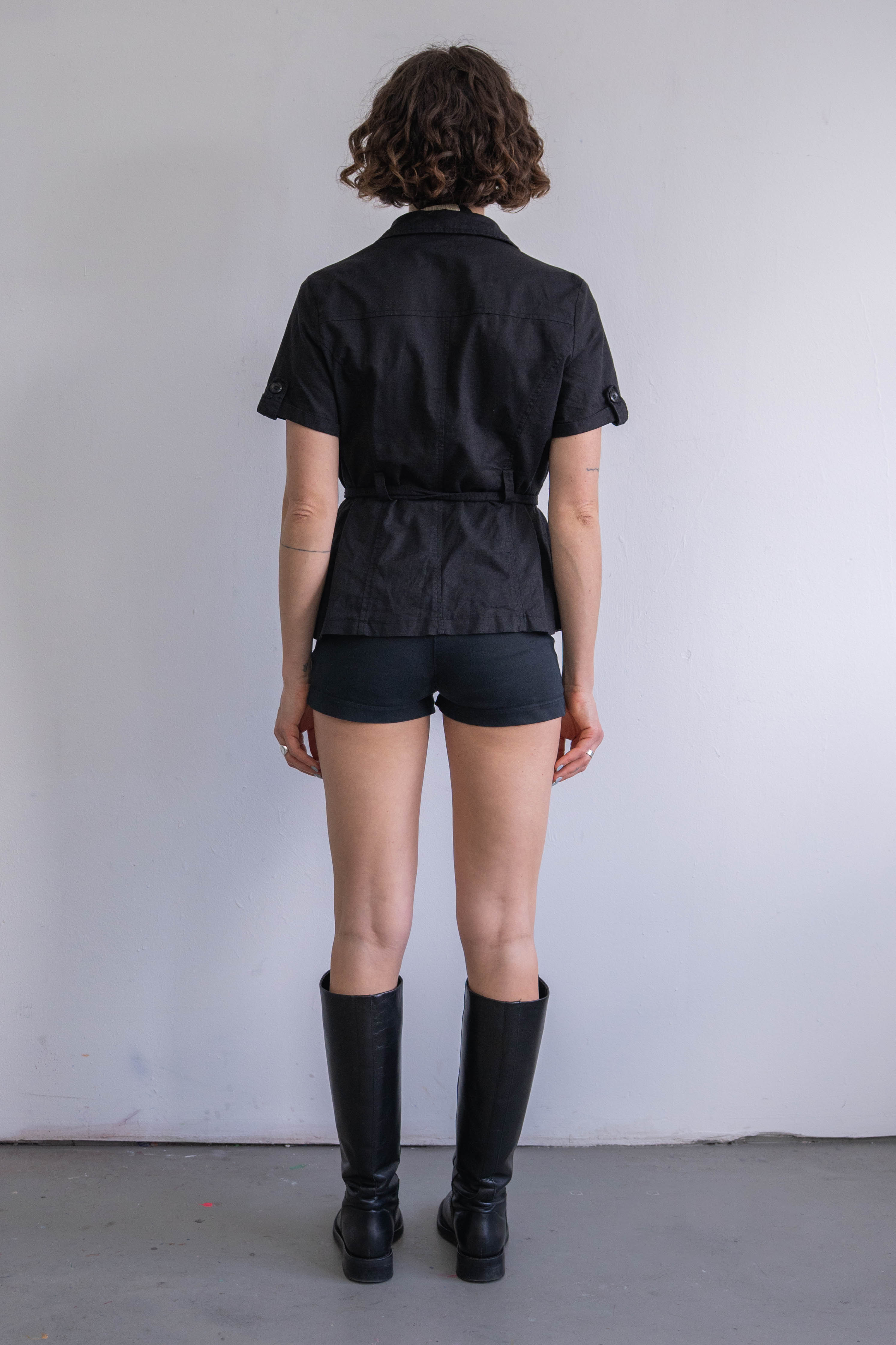 Black top Cotton/Linen - Size L