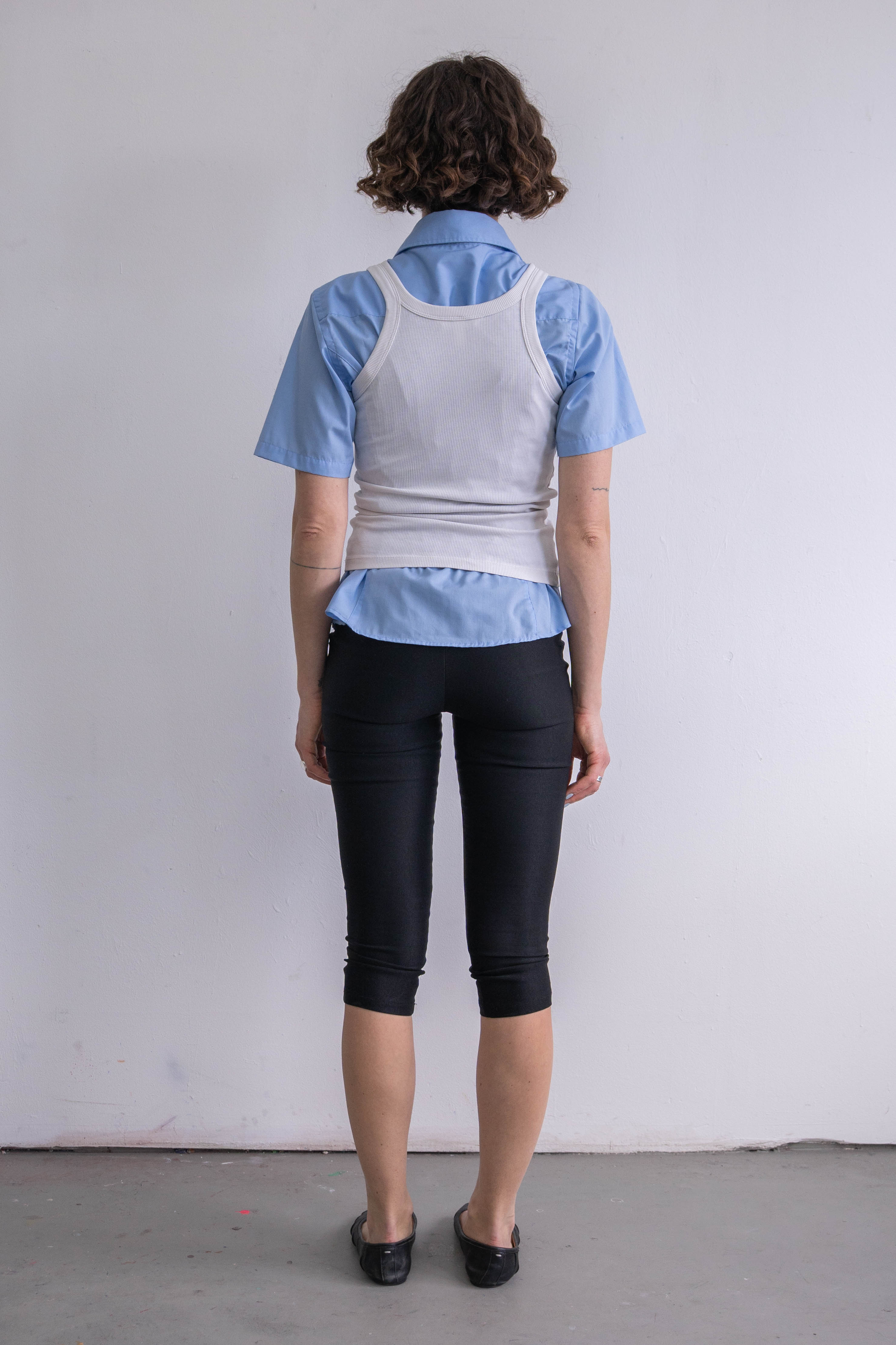 Light Blue Short Sleeve Blouse - Size L