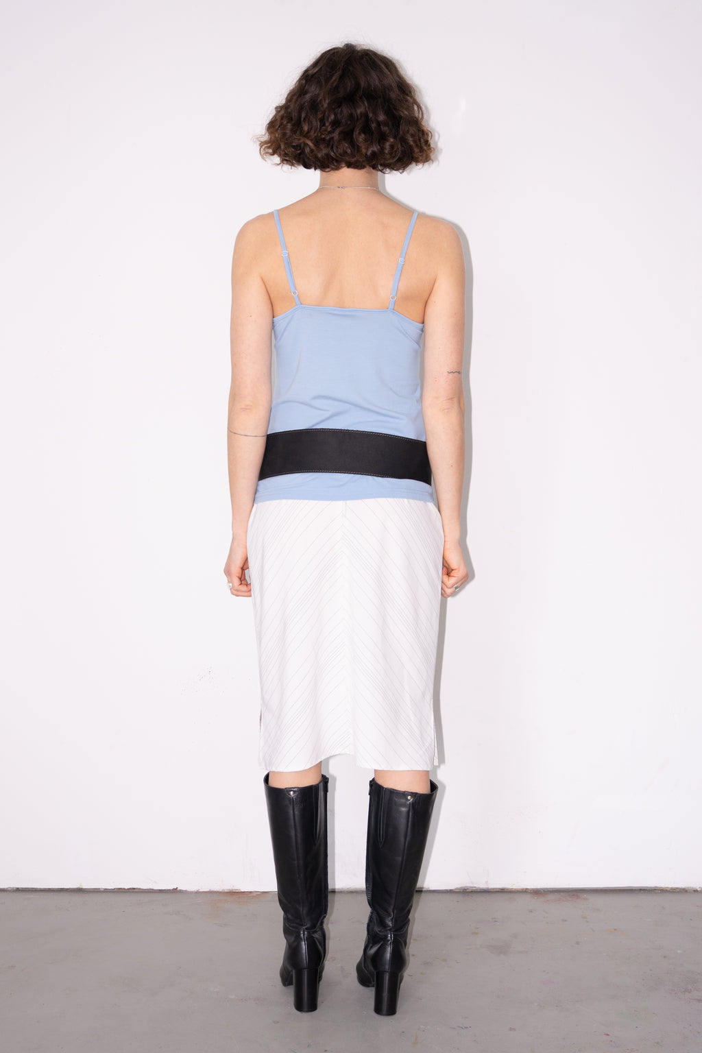 Off White Skirt Black Stripe - Size M