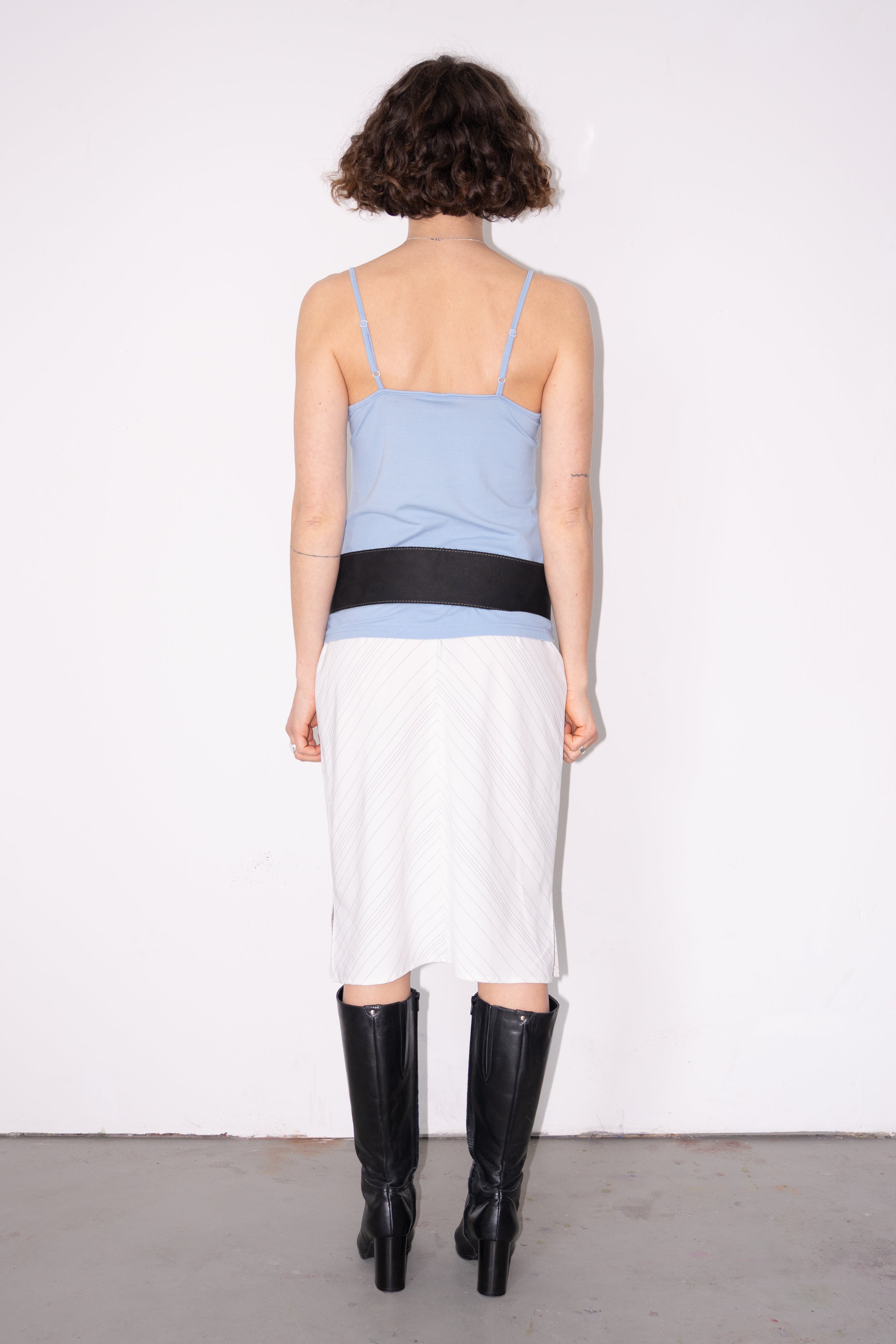 Off White Skirt Black Stripe - Size M