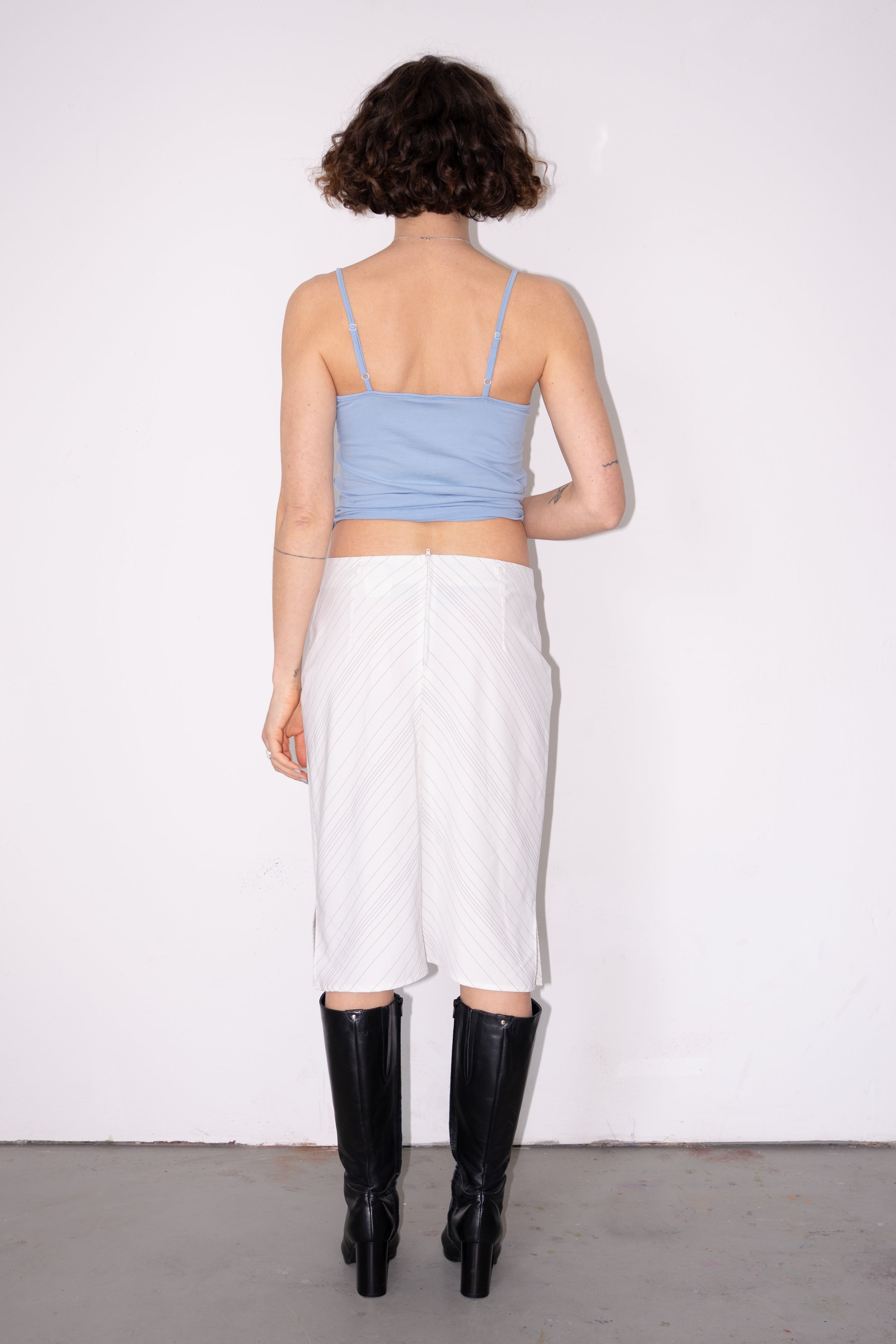 Off White Skirt Black Stripe - Size M