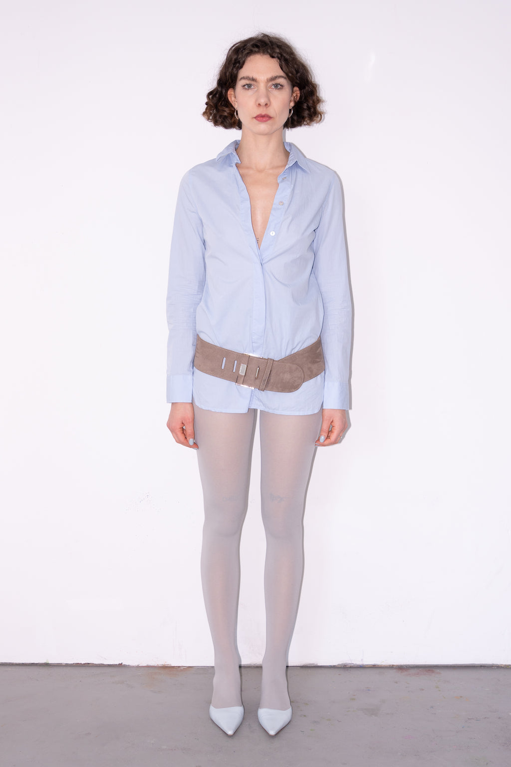 Ice Blue Longer Blouse - Size XS