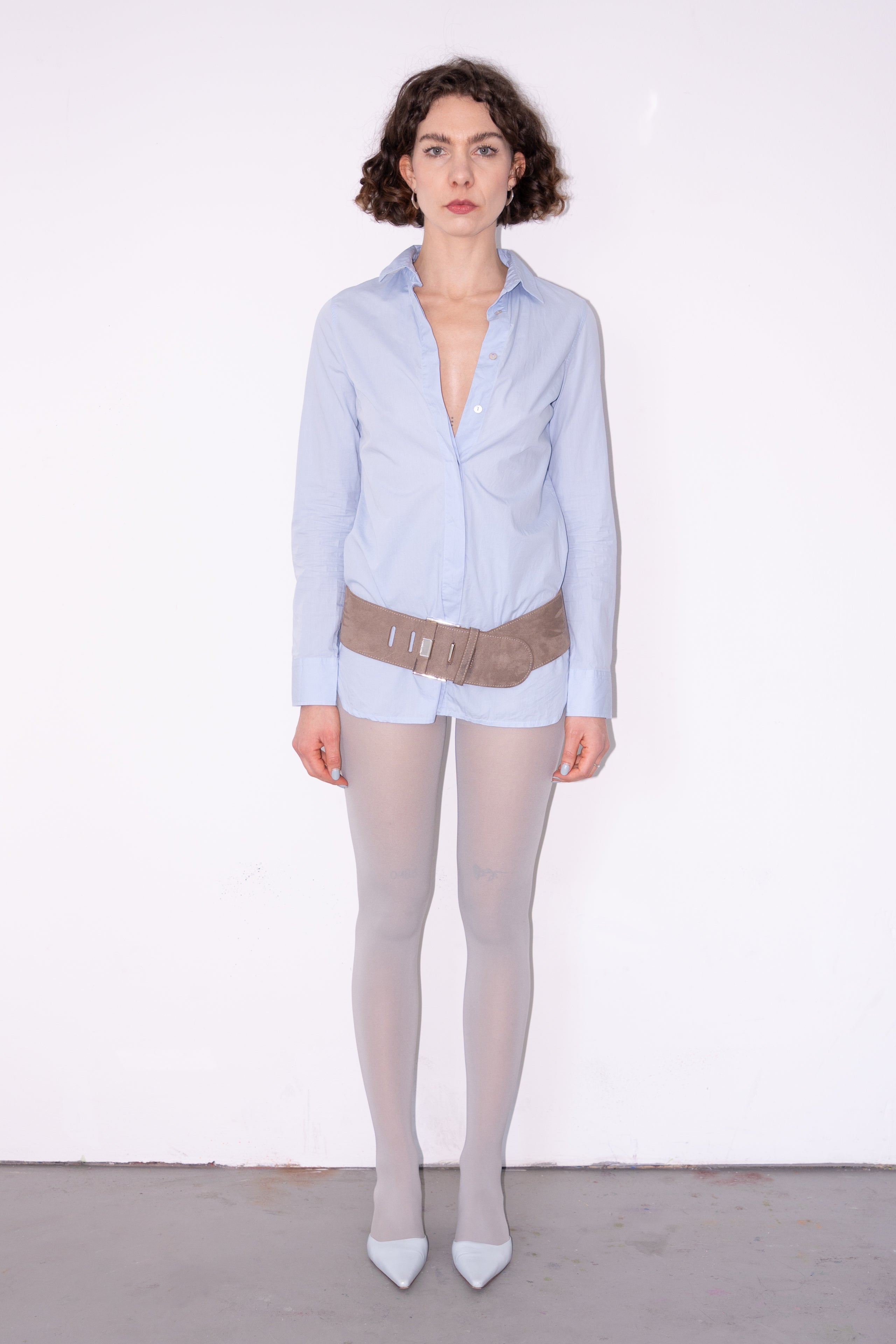 Ice Blue Longer Blouse - Size XS
