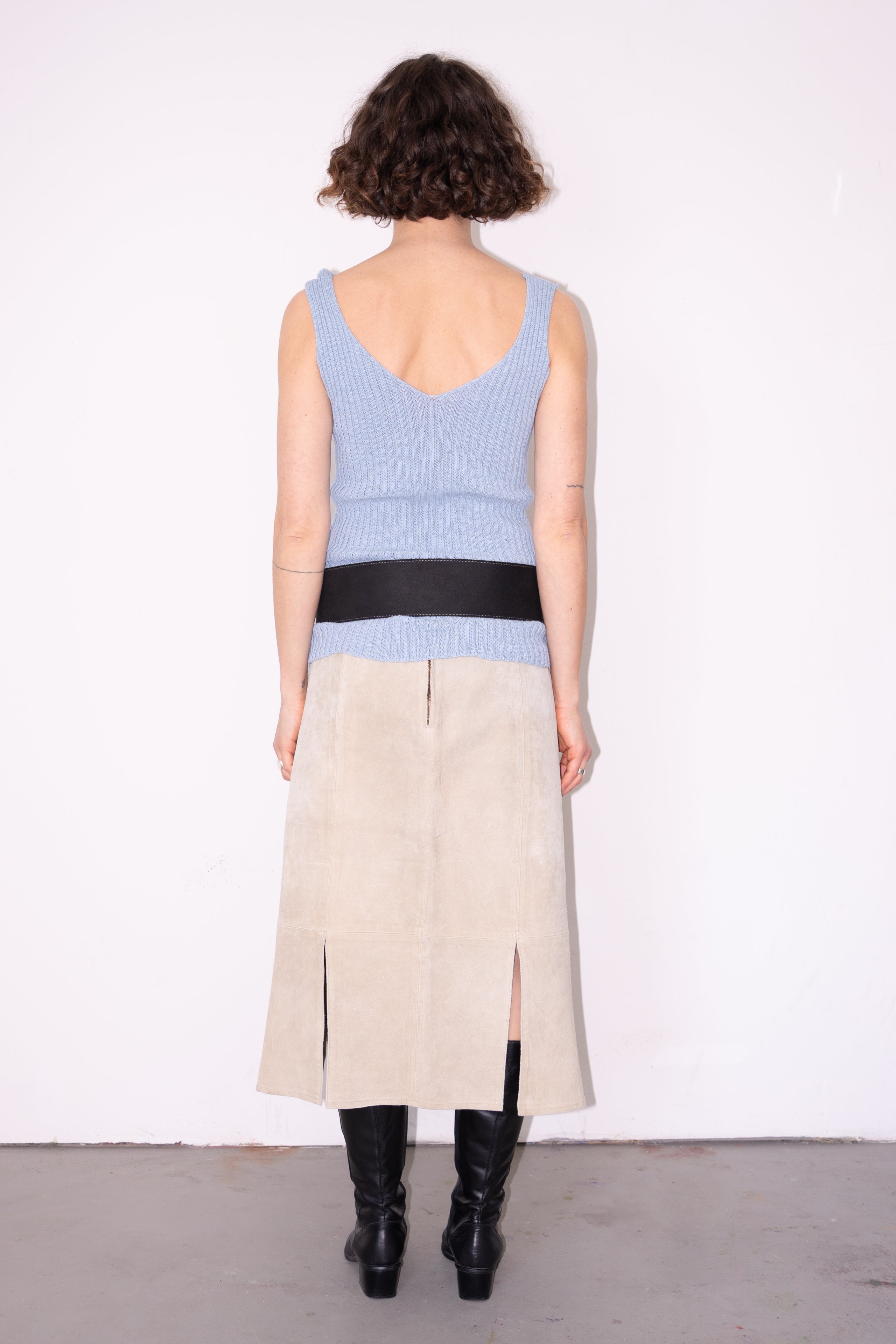 Light Blue Knit Top 10% Wool - Size S