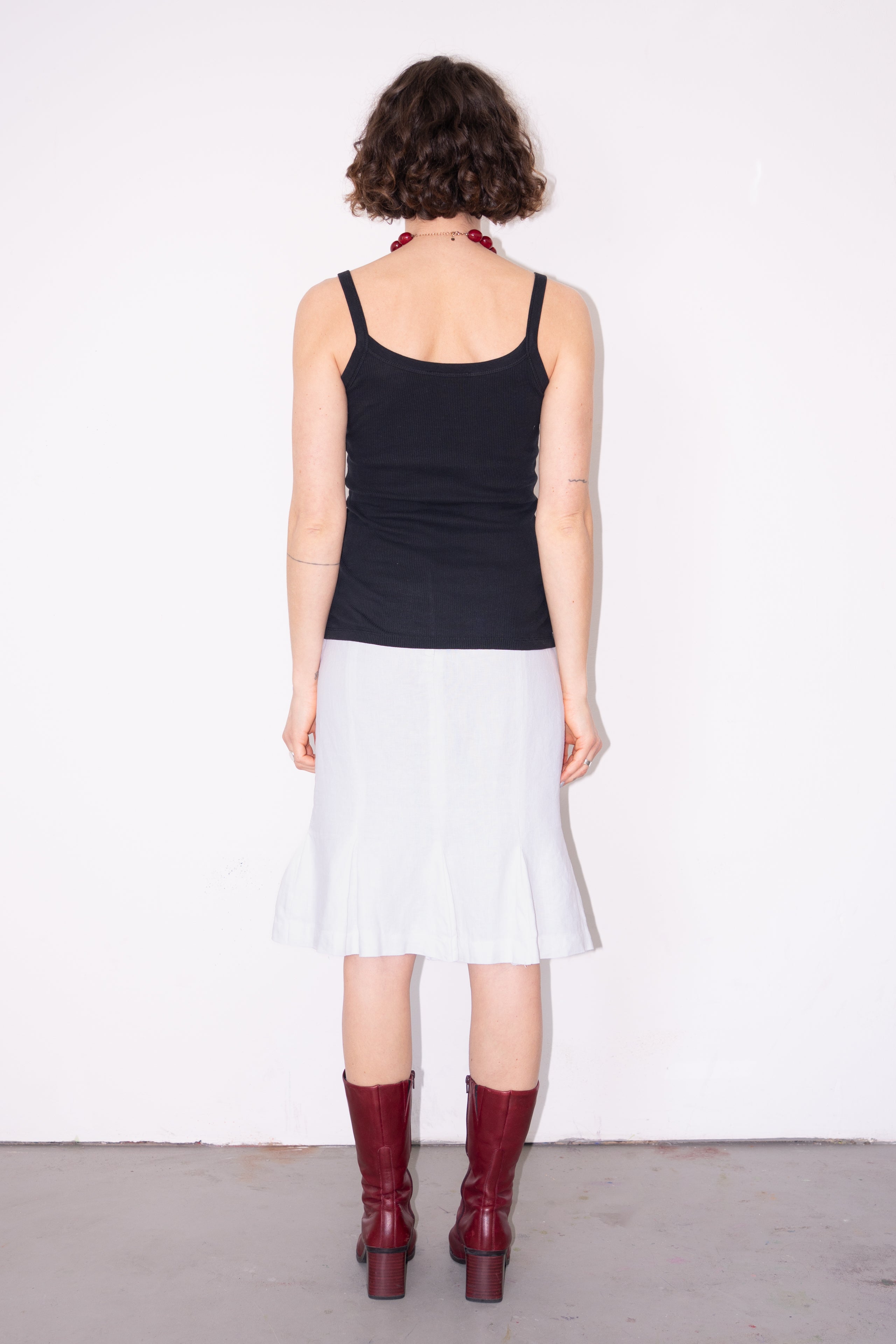 White Skirt 100% Linen - Size M