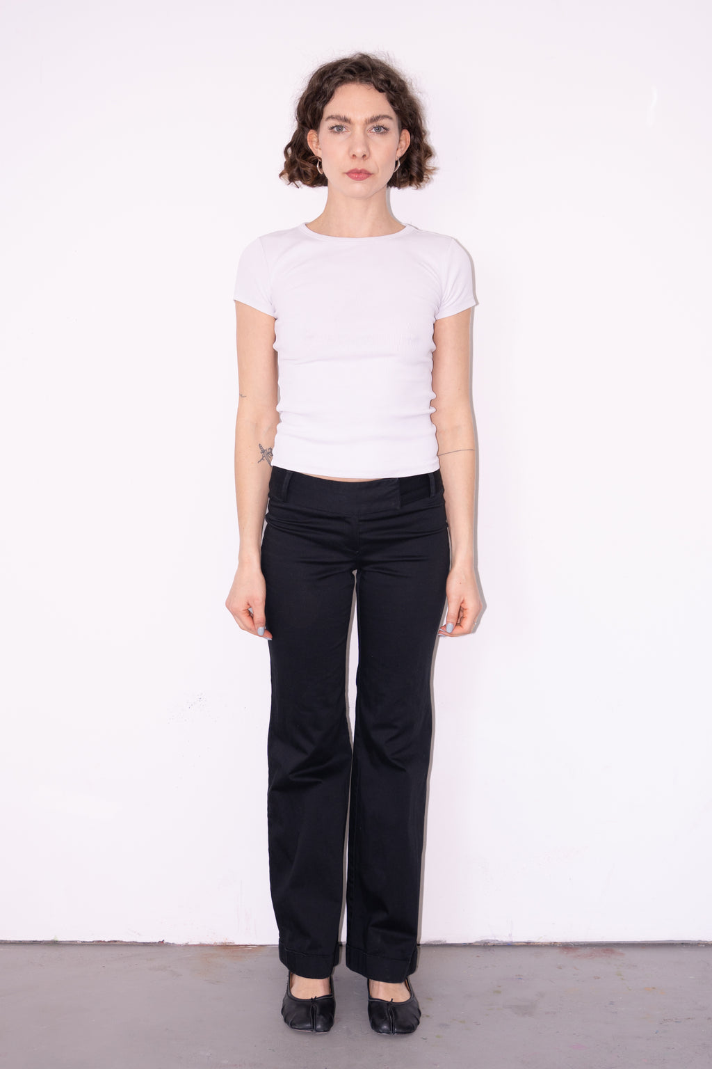 Black Flare Pants Low Waist - Size XS