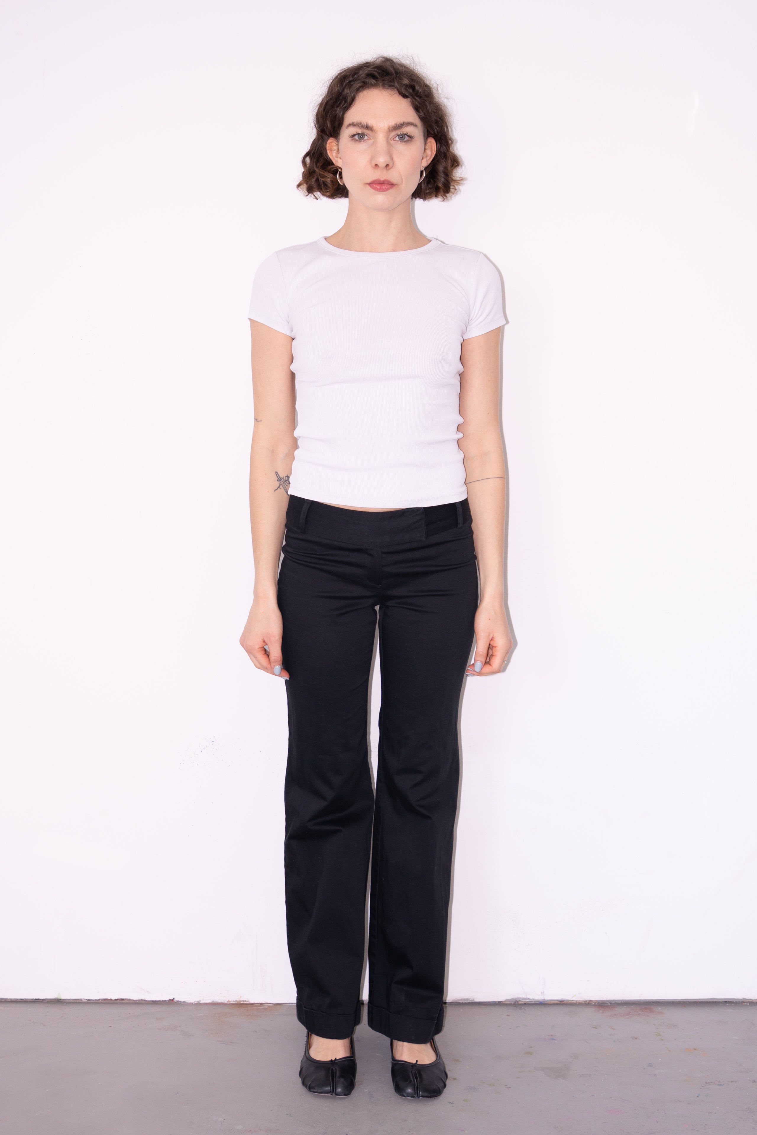 Black Flare Pants Low Waist - Size XS