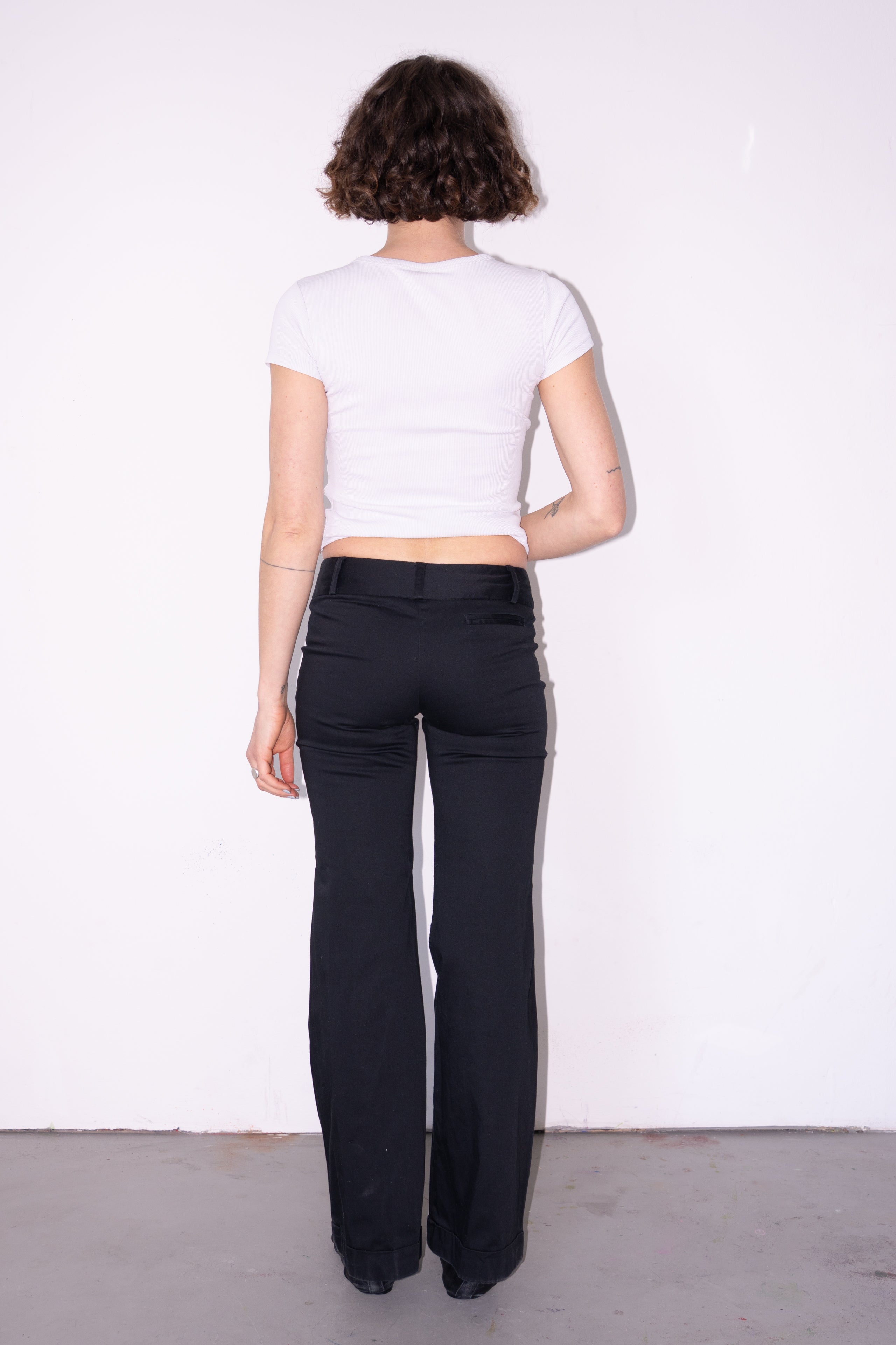 Black Flare Pants Low Waist - Size XS