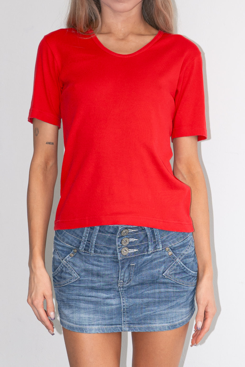 Denim Mini Skirt - Size XS