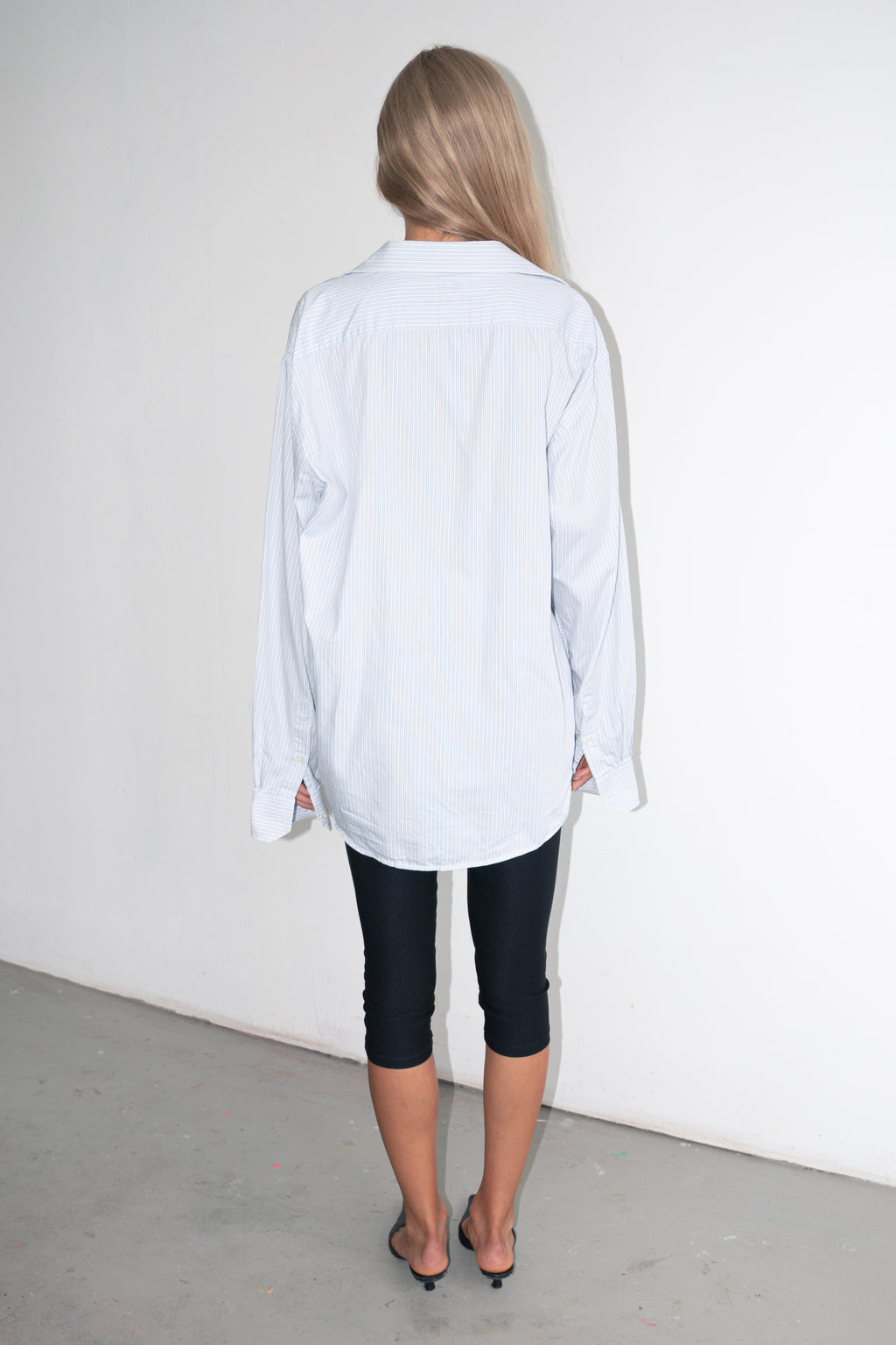 Oversized Shirt Blue Pink Stripe - XL