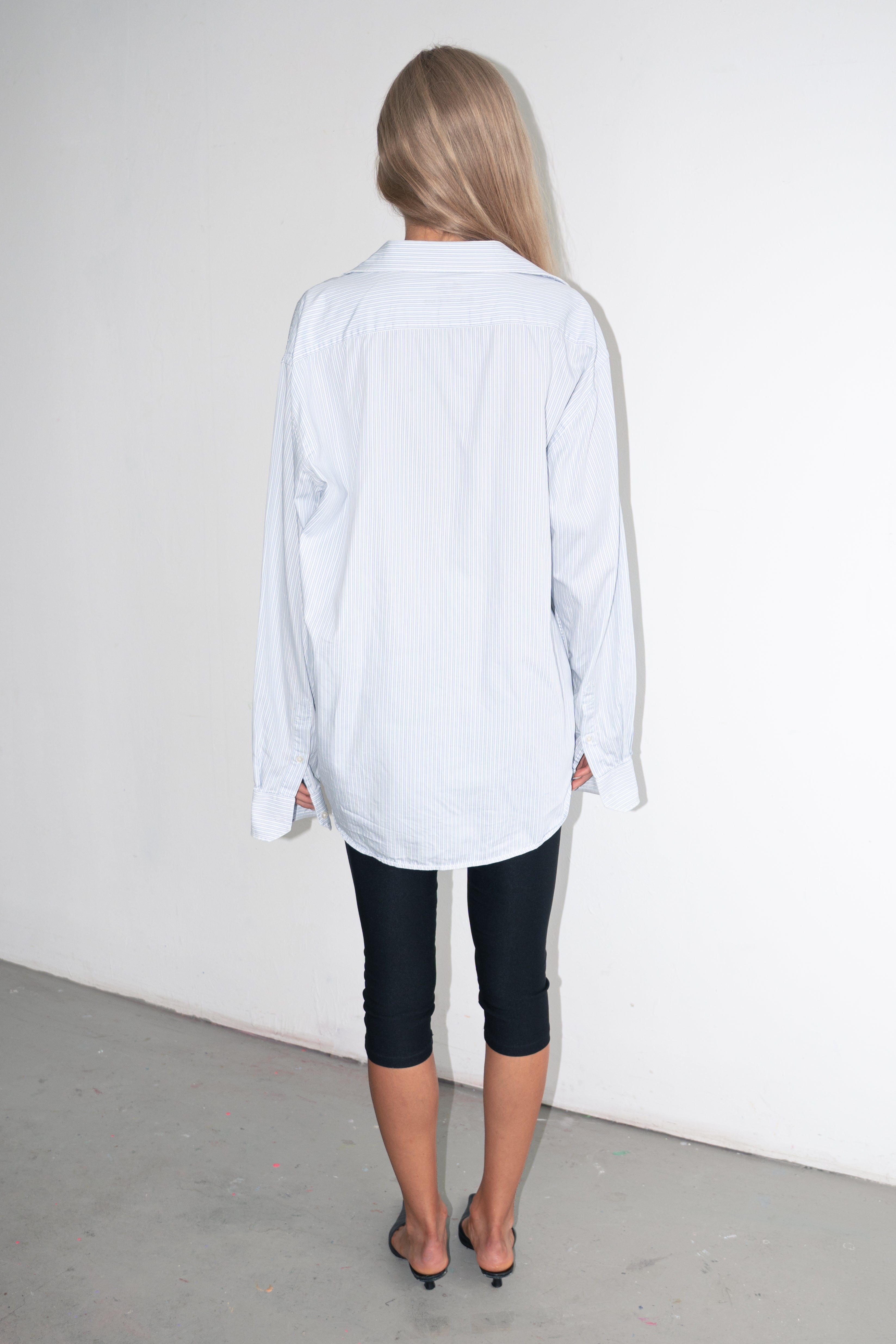 Oversized Shirt Blue Pink Stripe - XL
