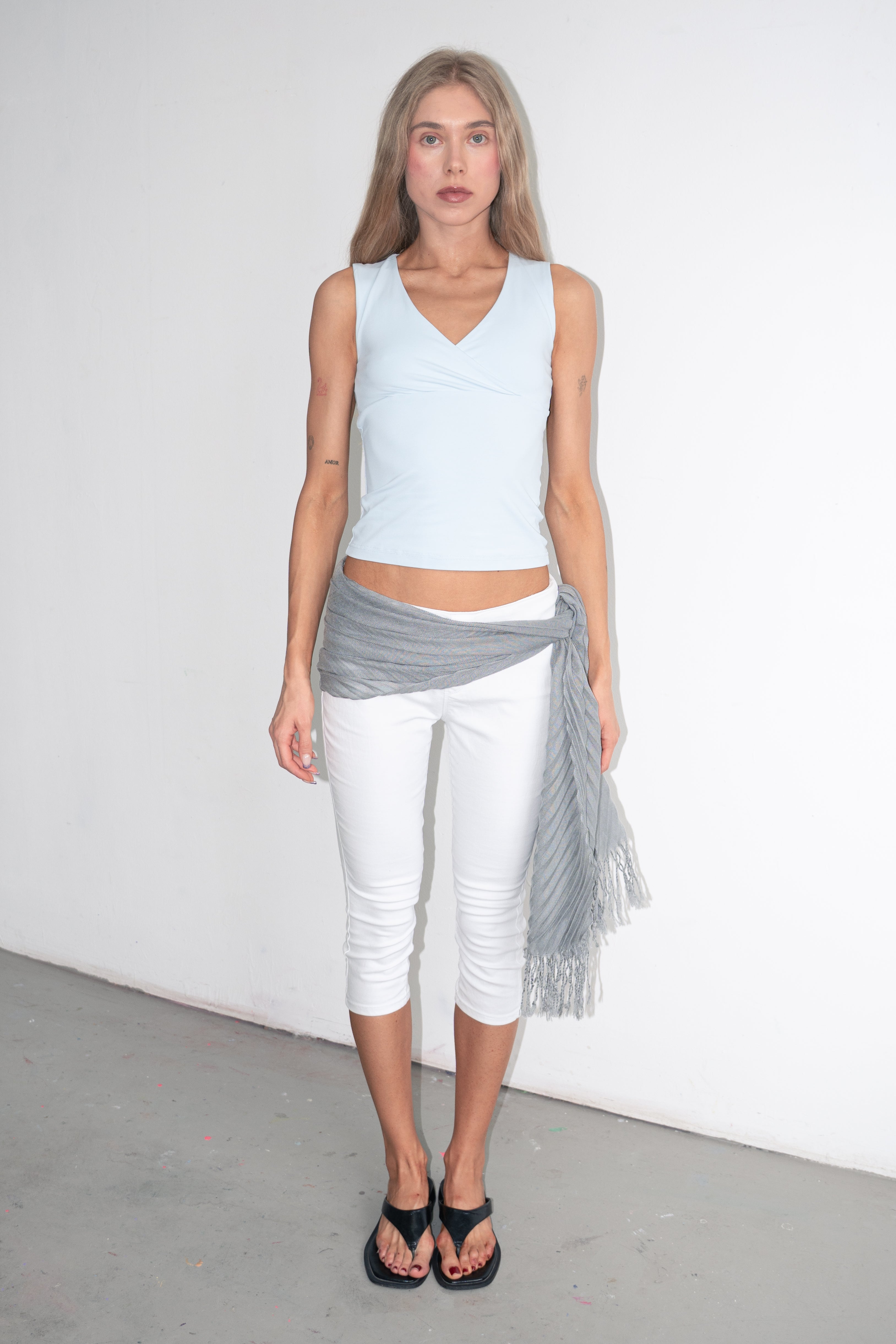 Blue Top VNeck - Size S