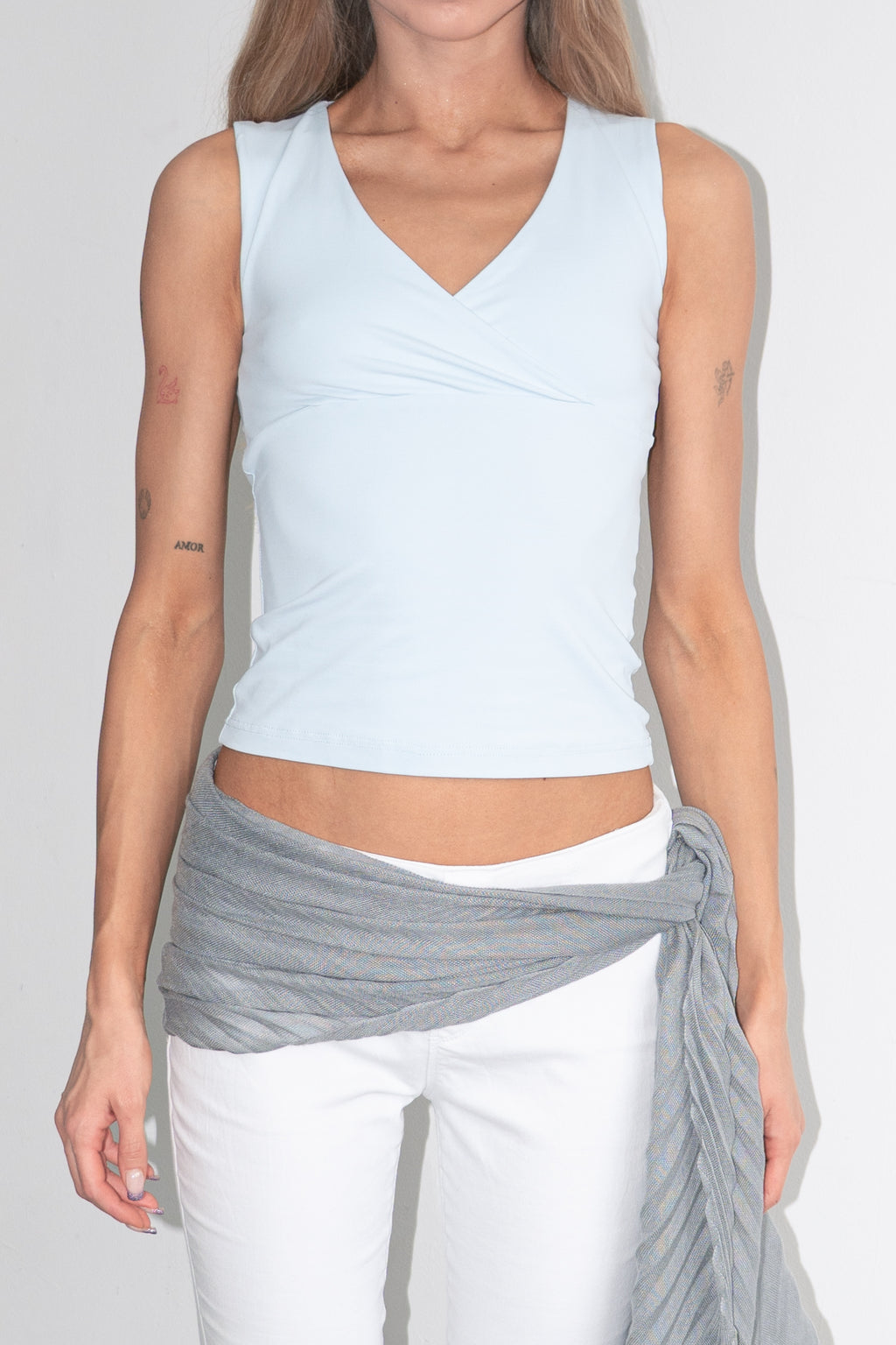 Blue Top VNeck - Size S