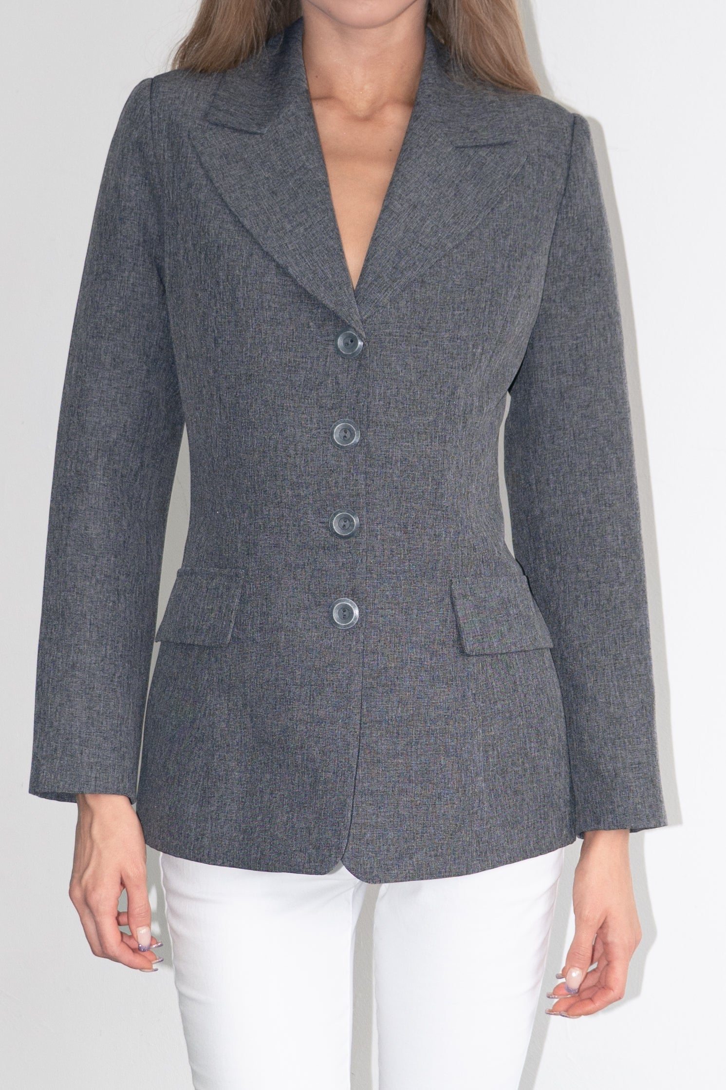 Grey Tailored Blazer - Size S