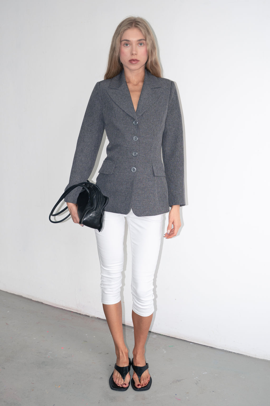 Grey Tailored Blazer - Size S