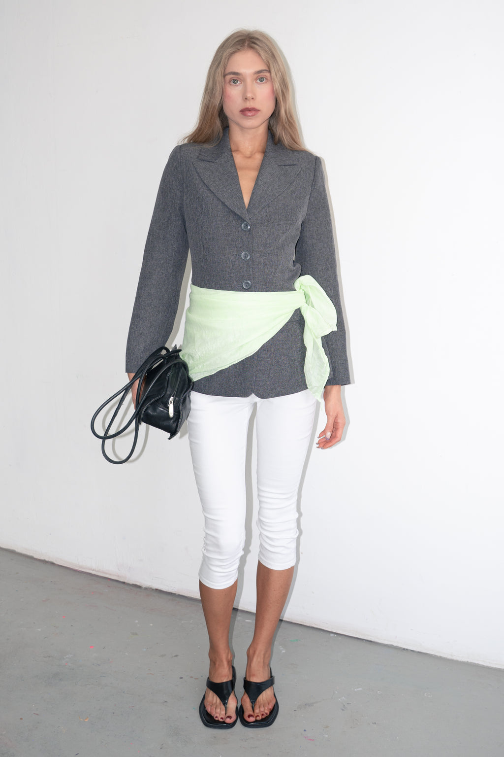 Grey Tailored Blazer - Size S
