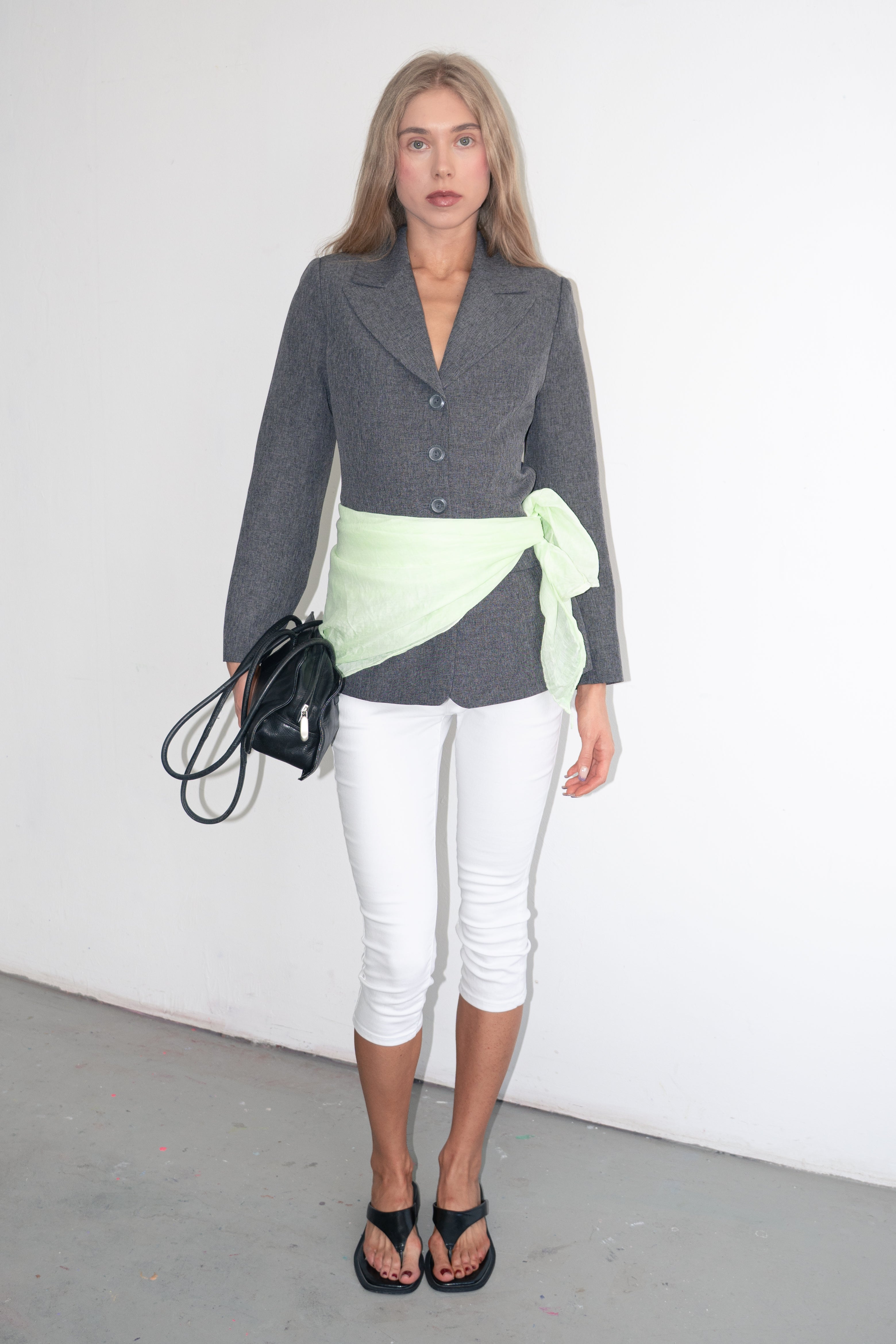 Grey Tailored Blazer - Size S