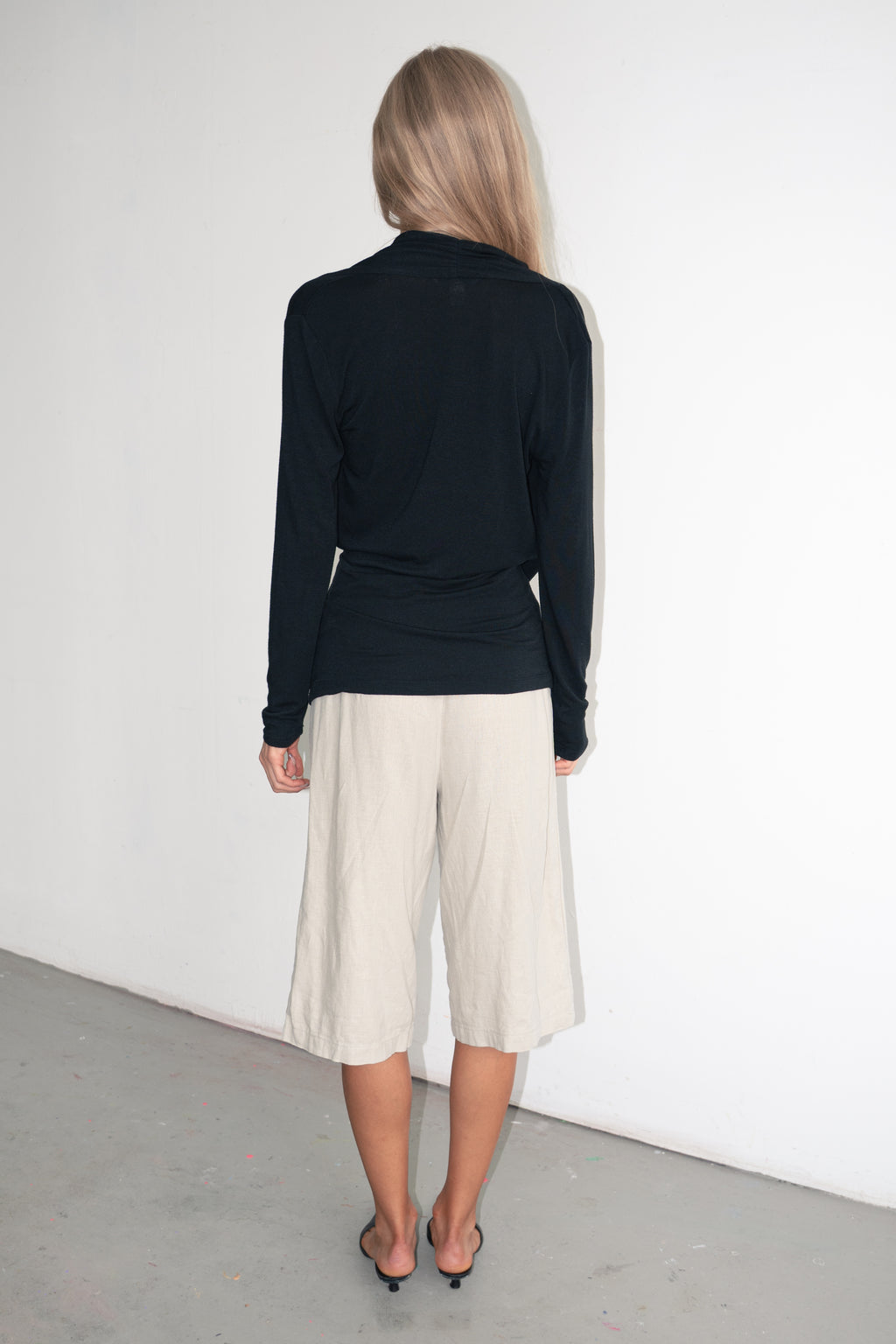 Black Waterfall Top - Size S